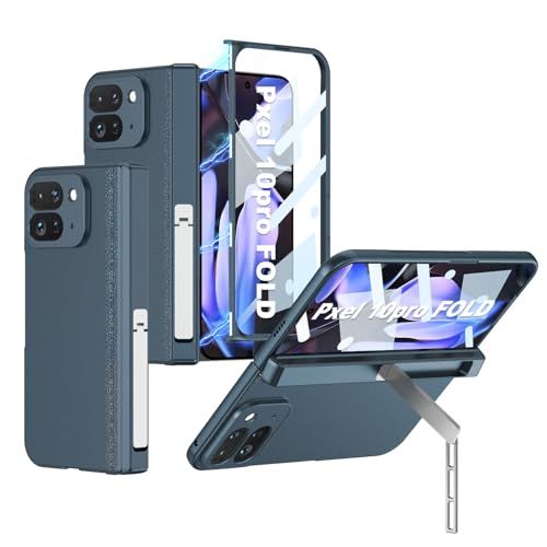 Google Pixel 10 Pro Fold 用 ケース ガラスフィルム一体型 ヒンジ保護 ピクセル 10 プロフォールド カバー スタンド付き Uovon ピクセル 10profold スマホケース 全面保護 カメラレンズ保護 純正 人気 薄型 軽量 t