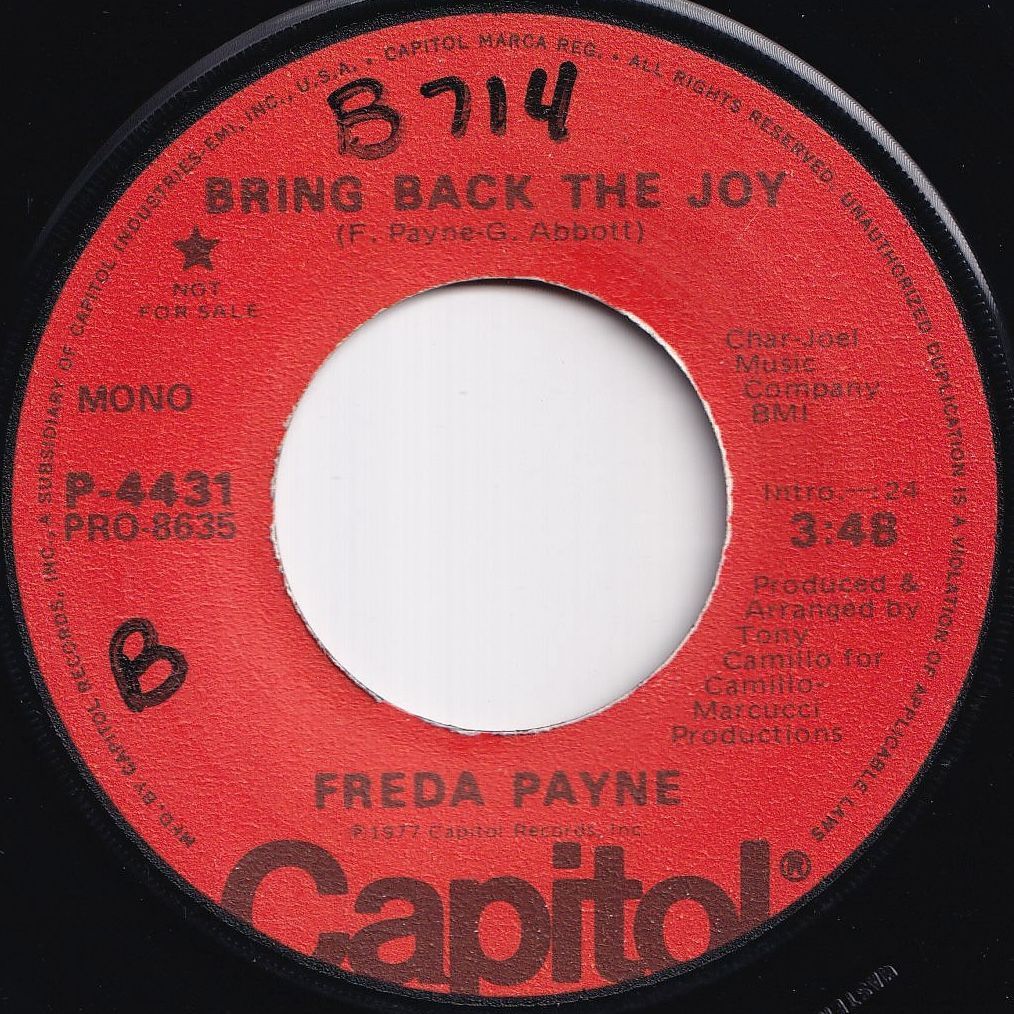 Freda Payne Bring Back The Joy (Stereo) / (Mono) Capitol US P-4431