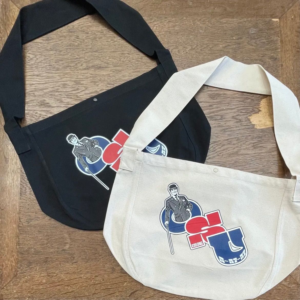 OSU dandy” News paper bag Black モッズ レトロ サコッシュ