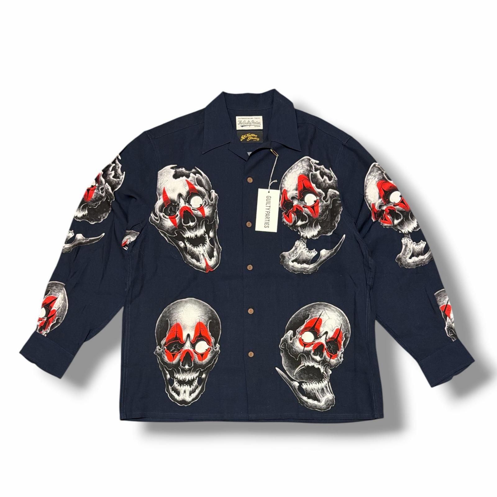 参考上代57200円 未使用 WACKO MARIA 56 TATTOO STUDIO L/S HAWAIIAN