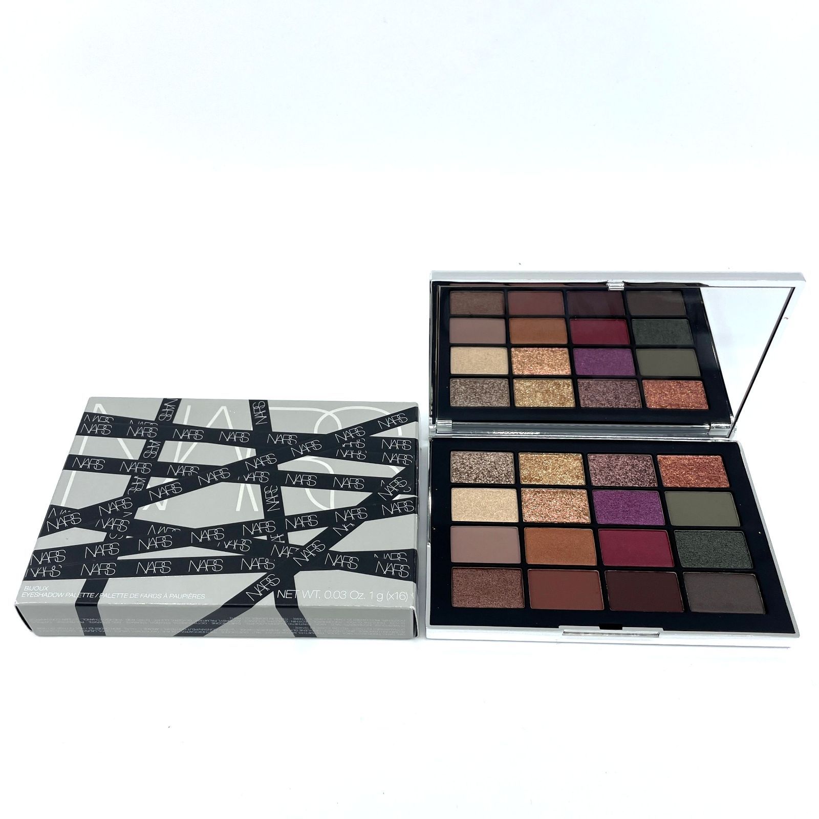 NARS ナーズ 限定品 ビジュー アイシャドー パレット 16色 ブラウン カーキ ゴールド パープル オレンジ マット サテン シマー グリッター【管理No.K 13188】