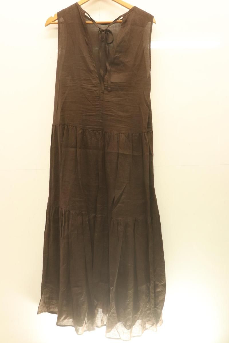 【中古】 BEAUTY & YOUTH UNITED ARROWS レディースノースリーブワンピース -- ラミーティアードノースリーブマキシワンピース BEAUTY & YOUTH UNITED ARROWS -- 茶 ブラウン 無地