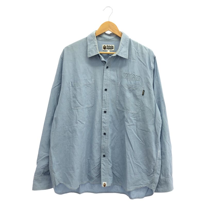 【中古】A BATHING APE SHARK SHIRT サイズXL 001SHK301001M ブルー アベイシングエイプ [17]