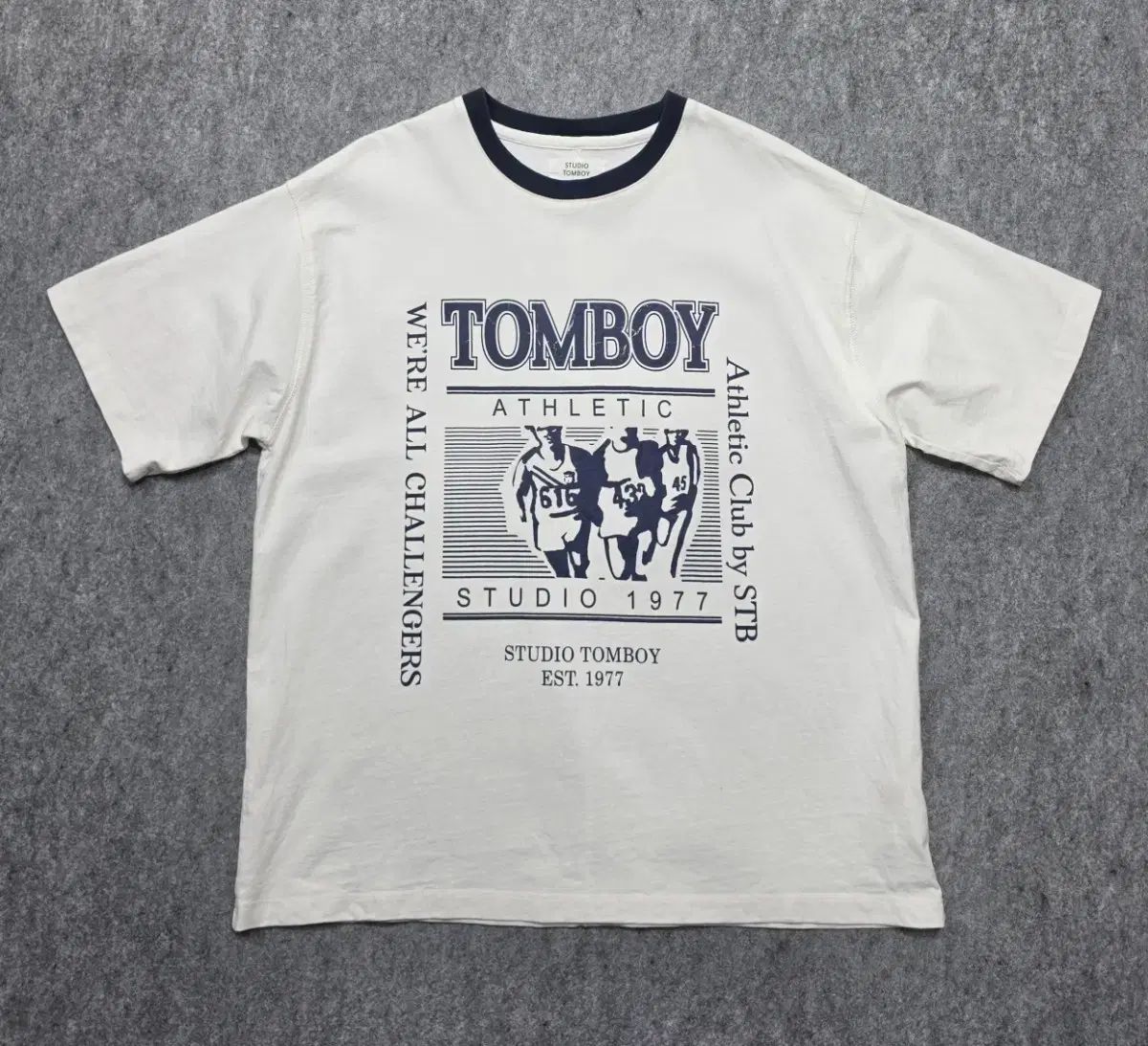 STUDIO TOMBOY スタジオトムボーイ リップカラー バイカラー TOMBOY トムボーイ プリント ヴィンテージ 半袖Tシャツ S