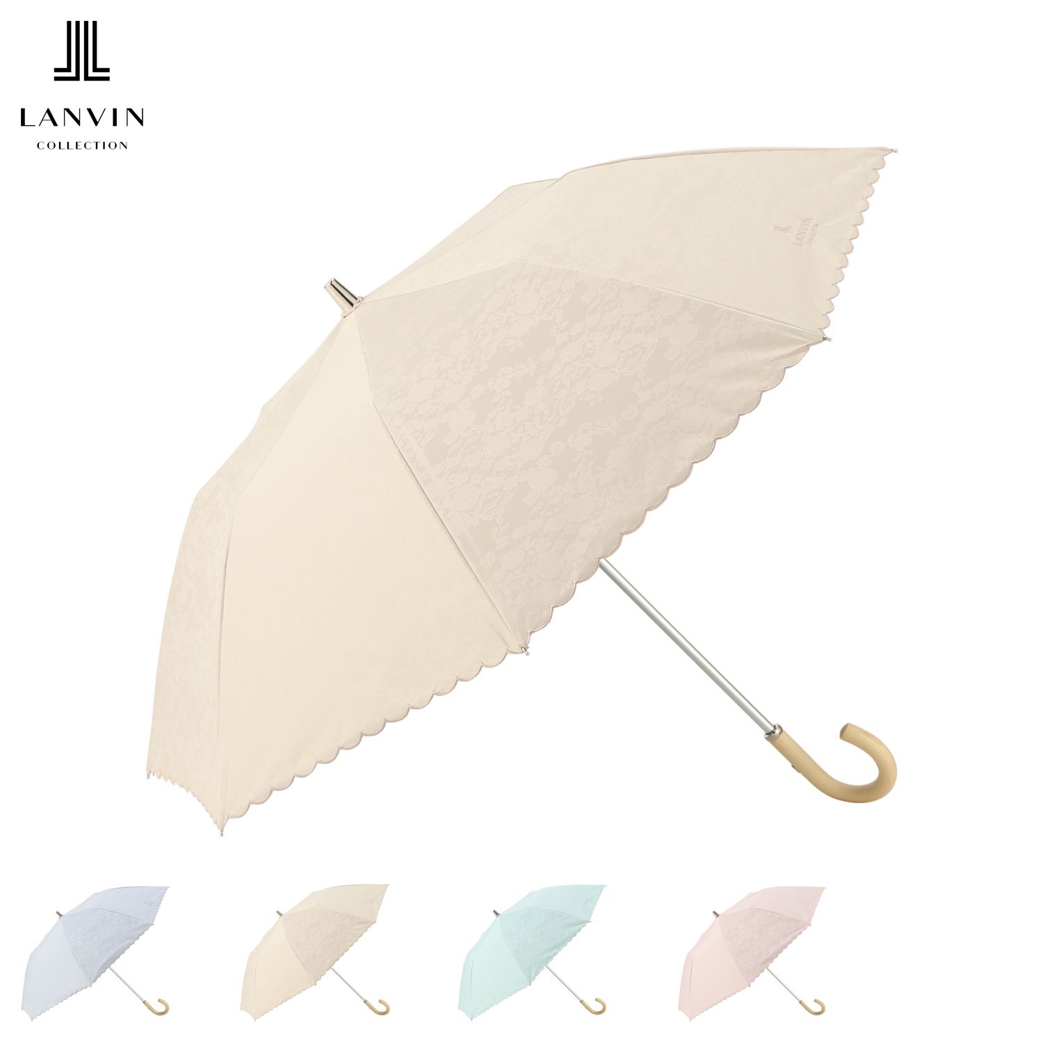 ランバン コレクション LANVIN COLLECTION 折りたたみ傘 2段 雨傘 スカラ刺繍 48cm UVカット 遮光 遮熱 12089-51
