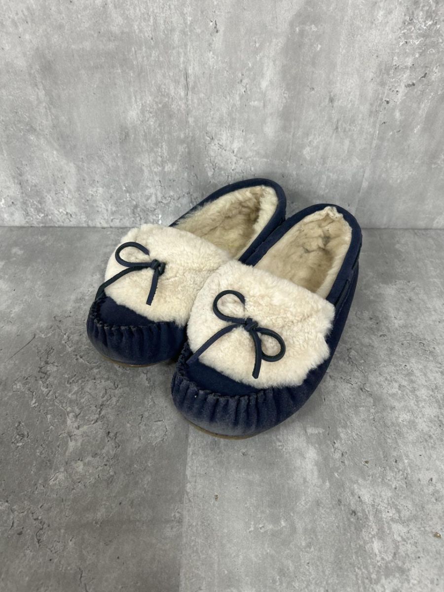 EMU Australia エミュオーストラリア ボア モカシン シューズ size-/ネイビー ◆■ レディース