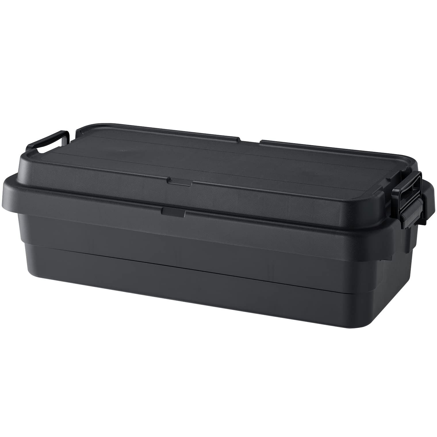リス(RISU) 収納ボックス トランクカーゴ 40L ブラック 日本製 TC-70S LOW コンテナ ボックス スタッキングロータイプ屋外収納 キャンプ 防水 GHON157so
