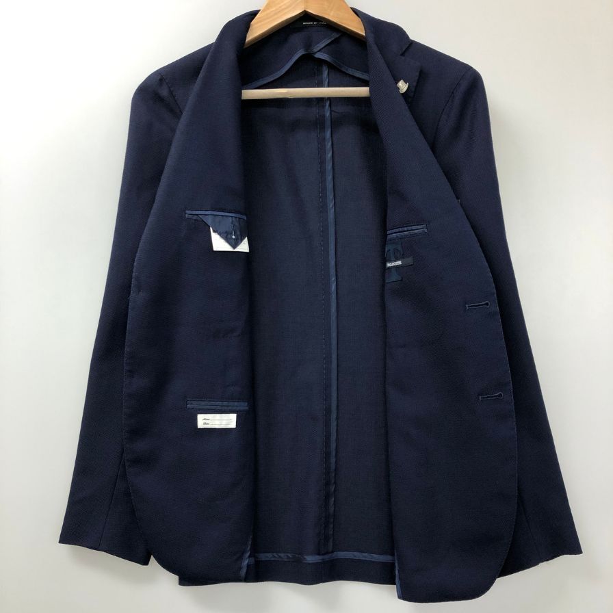 <美品>TAGLIATORE REDA生地 ネイビー ウール ジャケット 44 タリアトーレ ジャケット 2B シングル ウール100% REDA生地 1SMCS22K
