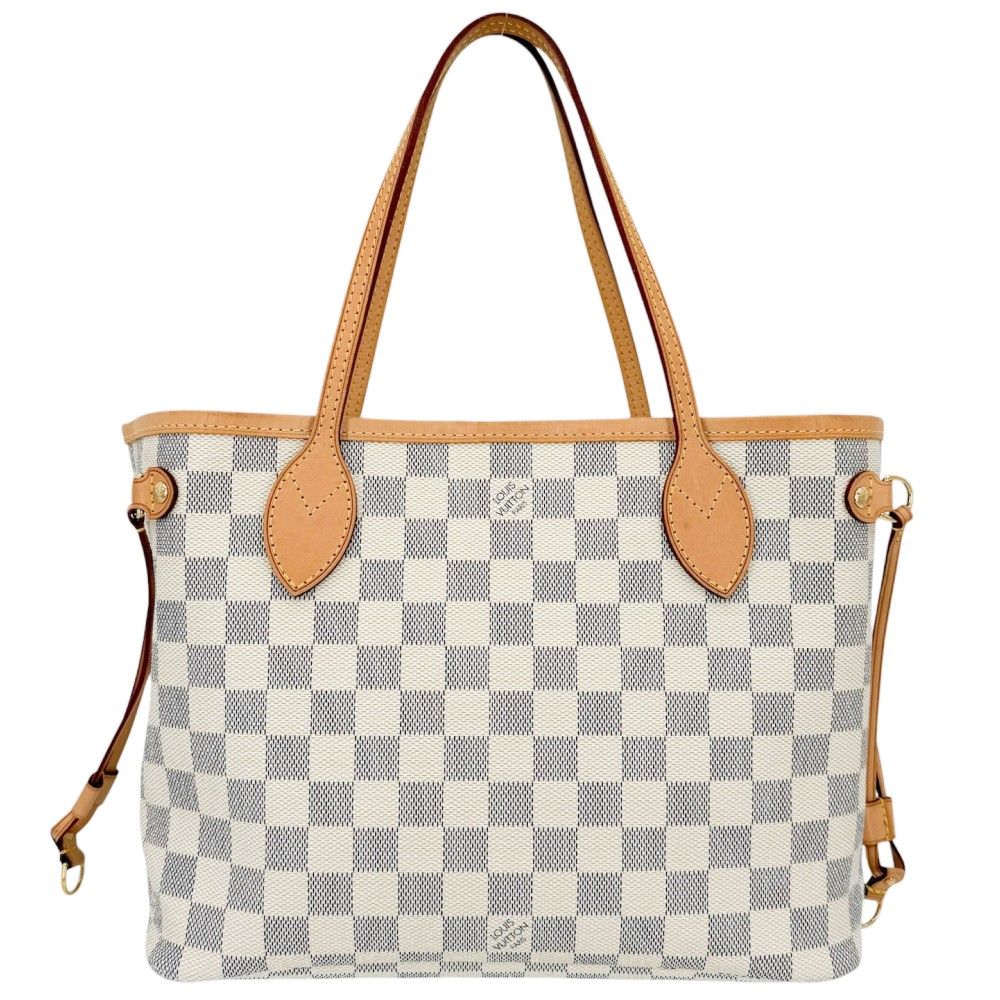 ルイヴィトン トートバッグ レディース ダミエアズール ネヴァーフルPM ハンドバッグ 肩掛け LOUIS VUITTON N51110 ダミエアズールキャンバス ゴールド金具【中古品】