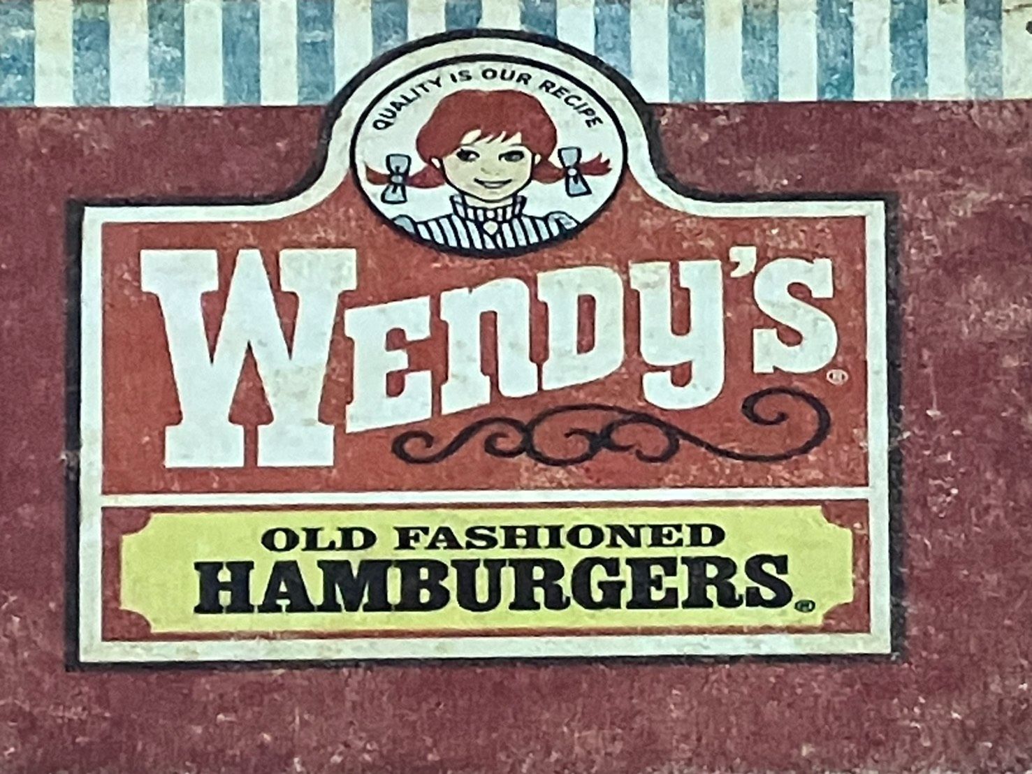 OP012］ブリキ看板 ウェンディーズ Wendy's ファストフード
