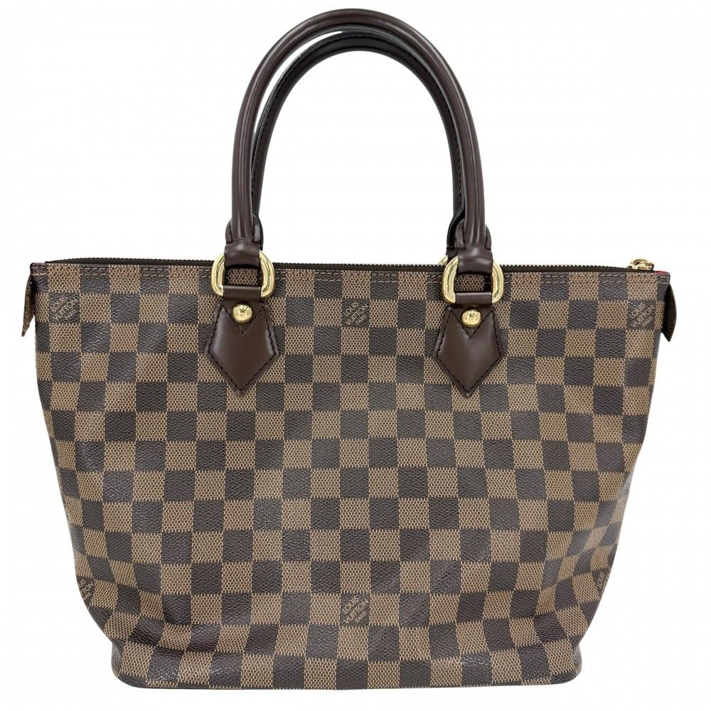 ルイヴィトン トートバッグ レディース 肩掛け ダミエ サレヤPM ハンドバッグ ブラウン 茶 LOUIS VUITTON N51183 ゴールド金具【中古品】