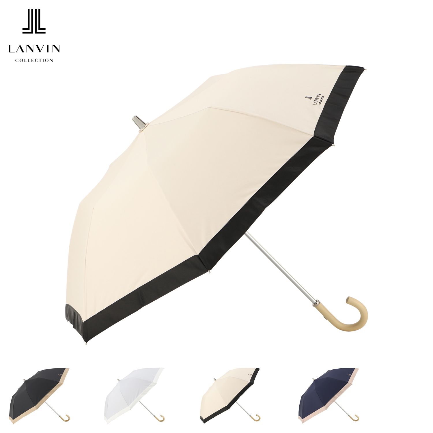 ランバン コレクション LANVIN COLLECTION 折りたたみ傘 2段 雨傘 P75D レディース 50cm UVカット 遮光 12095-51