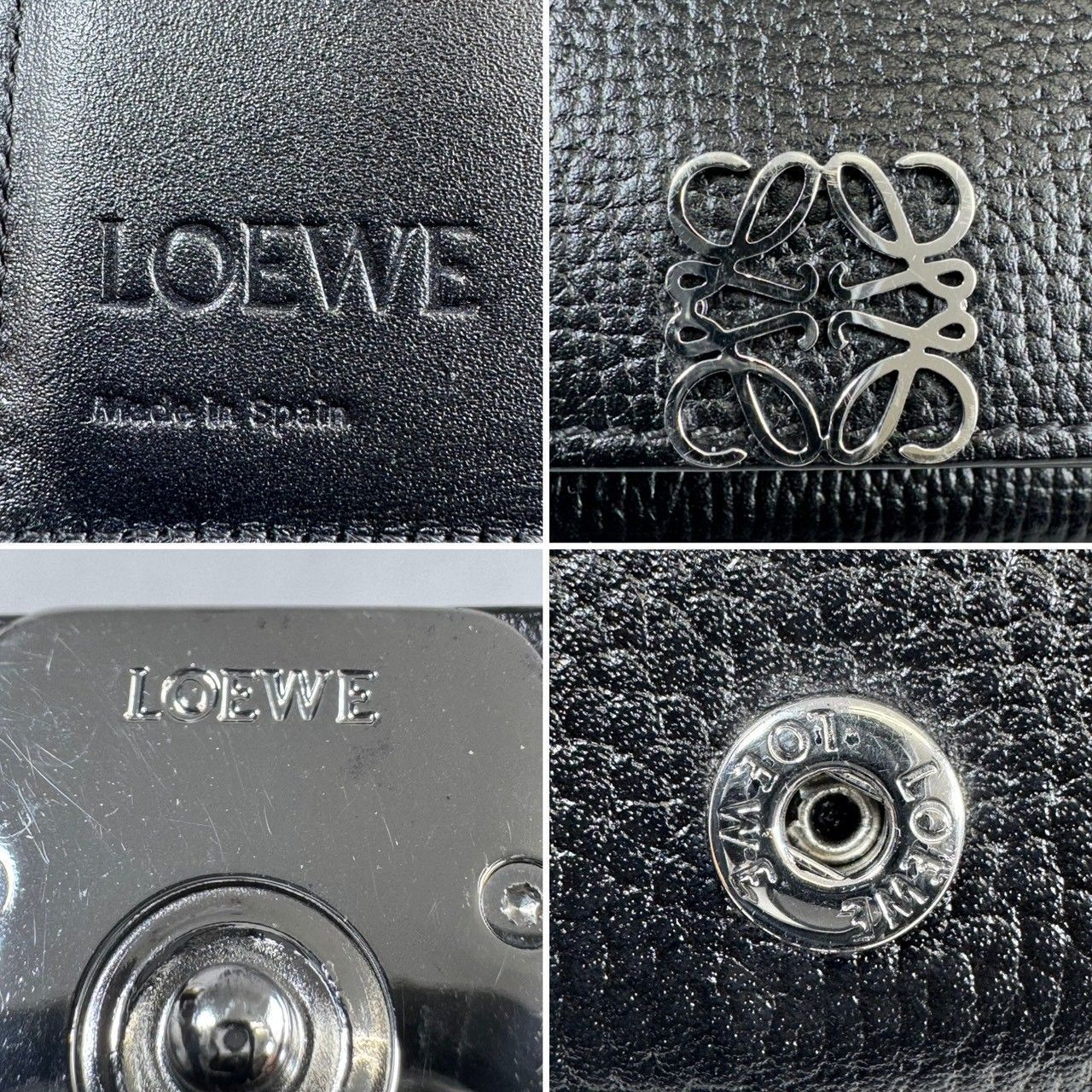 美品】LOEWE ロエベ アナグラム トライフォールド Wホック コンパクト 