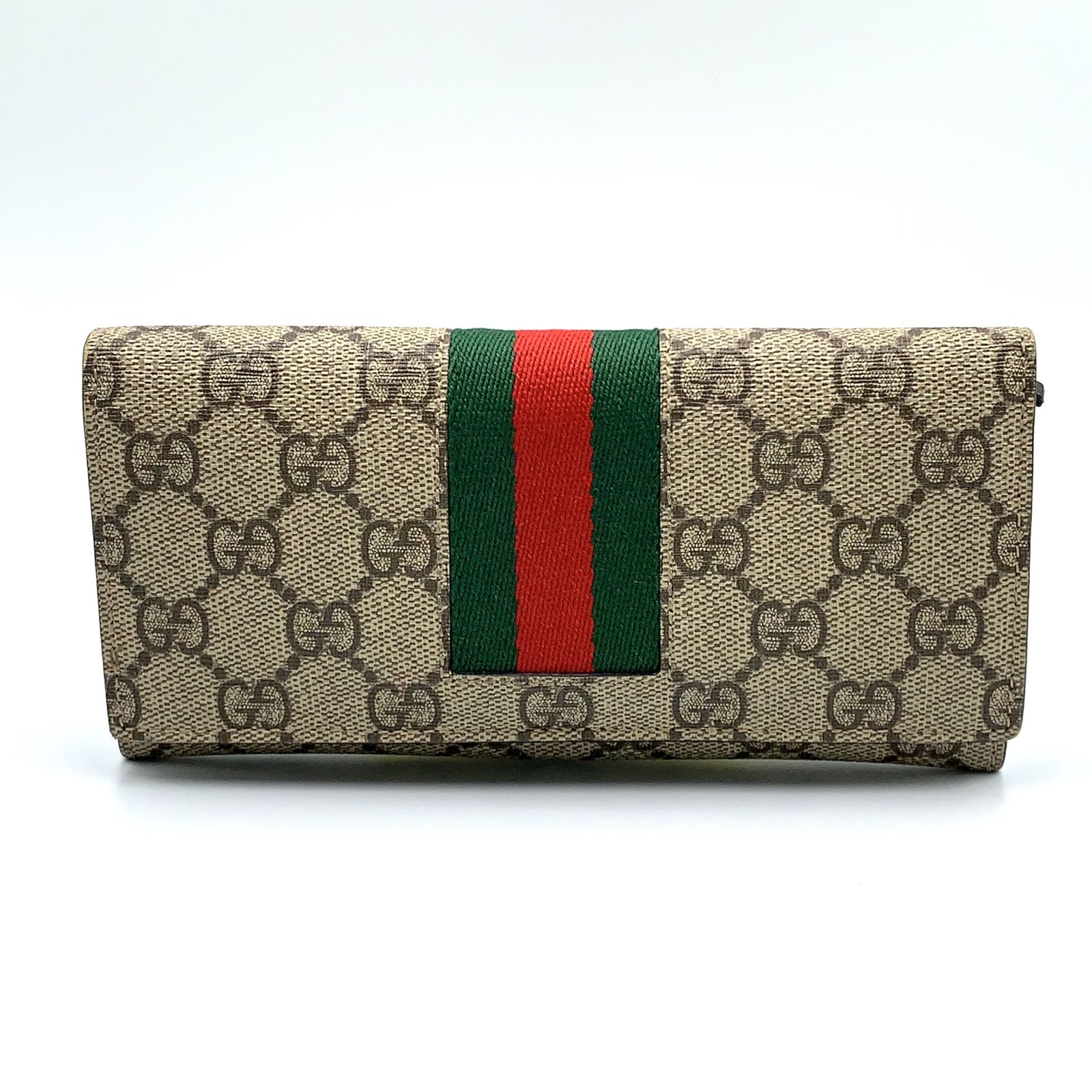 【新着】GUCCI オフィディア GGスプリーム レザー×PVC ブラウン 長財布 ゴールド 408830