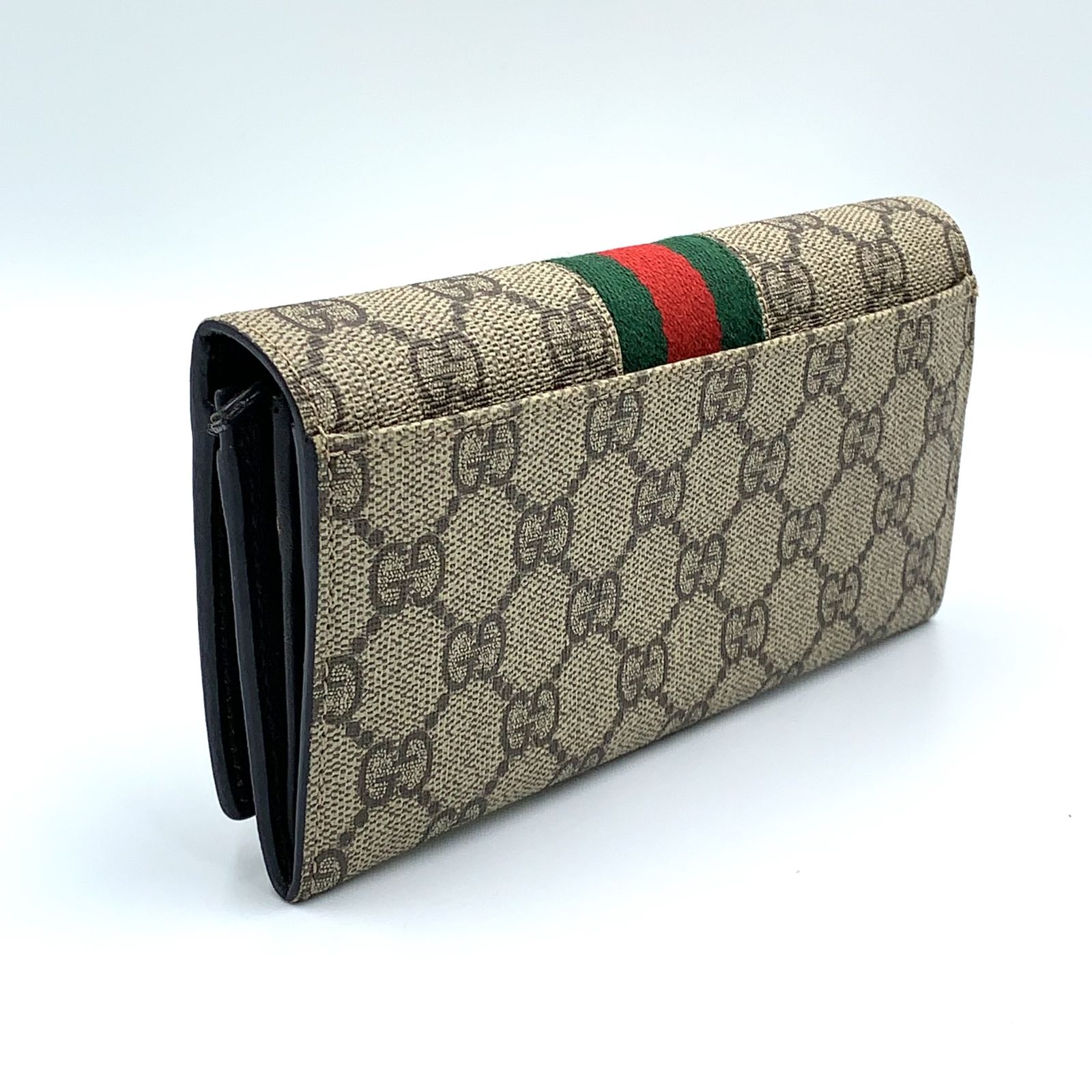 新着】GUCCI オフィディア GGスプリーム レザー×PVC ブラウン 長財布 