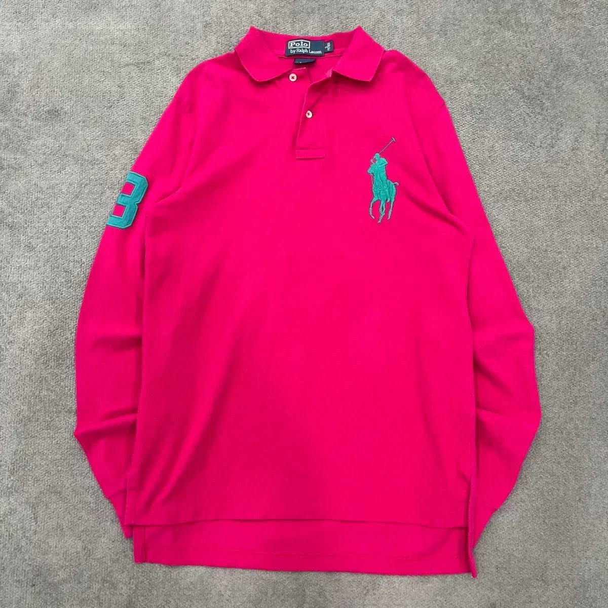S ポロラルフローレン ピンク 長袖 ポロ カラ Tシャツ
