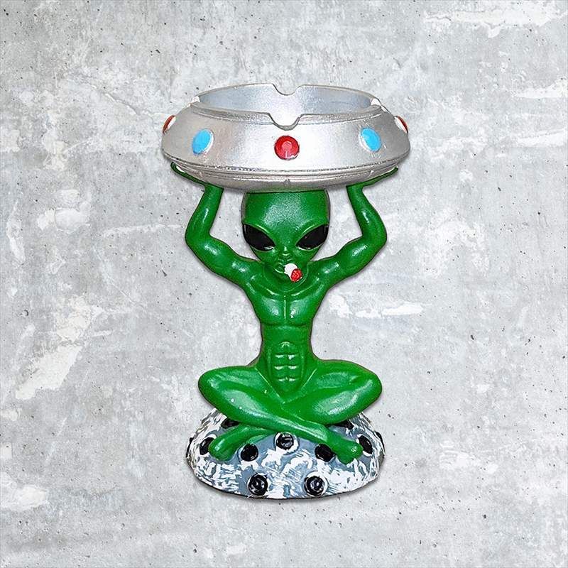 宇宙人 灰皿 UFO エイリアン アッシュトレイ おしゃれ 卓上灰皿 樹脂製