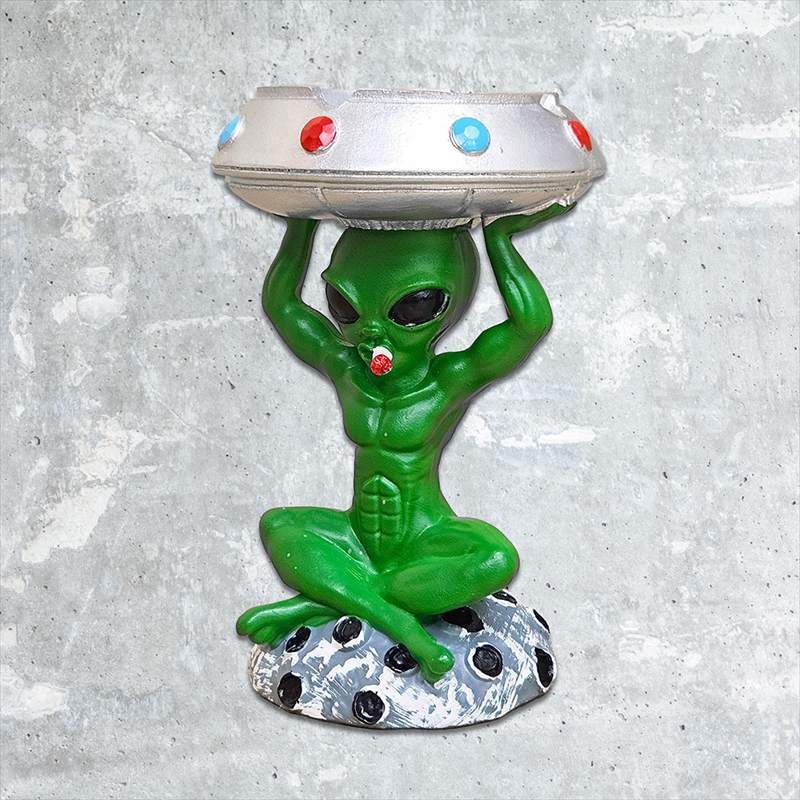 宇宙人 灰皿 UFO エイリアン アッシュトレイ おしゃれ 卓上灰皿 樹脂製