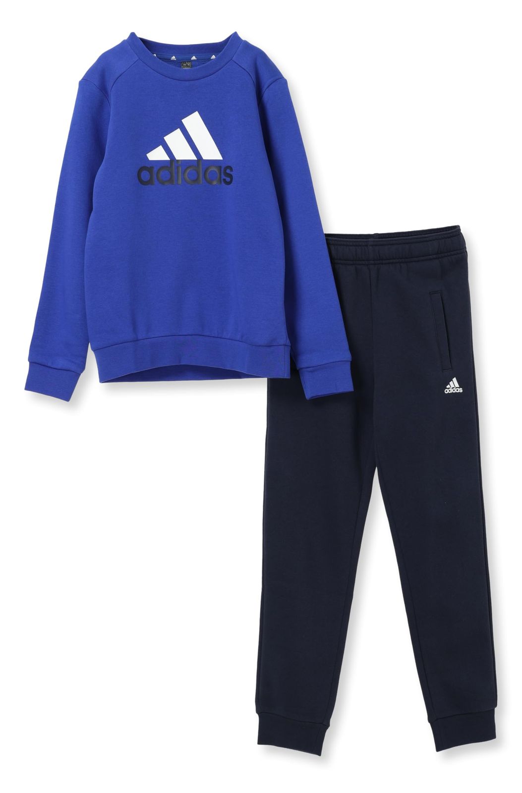 [アディダス] ジャージ上下セット エッセンシャルズ ビッグロゴ フリース ジョガーセット キッズ DTP58 Top:セミルシッドブルー Bottom:レジェンドインク(IV7307) J140