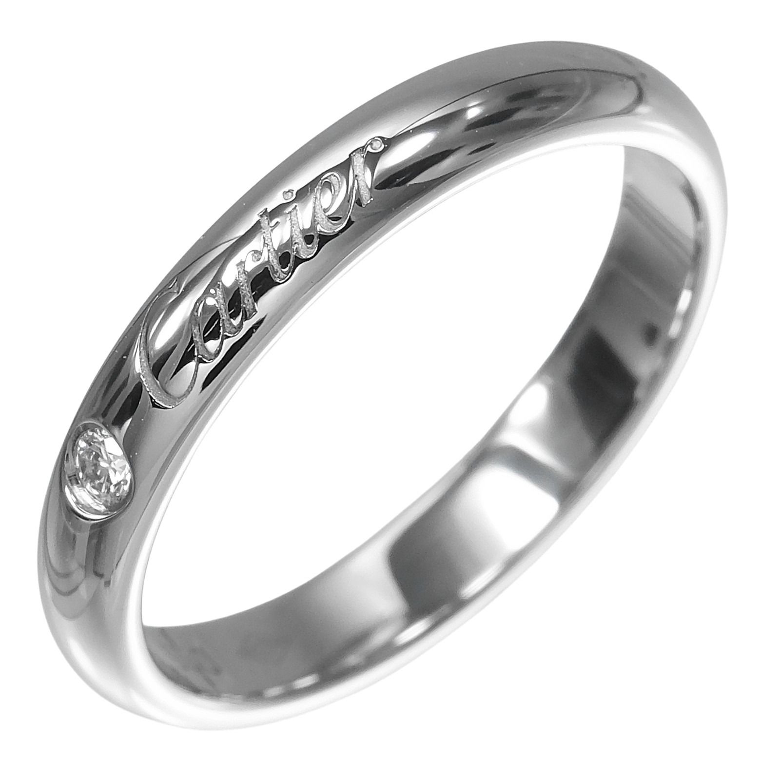 CARTIER】カルティエ Cドゥ エングレーブド 3mm Pt950プラチナ 