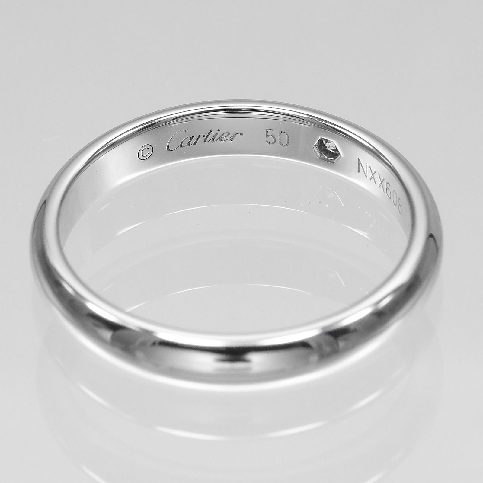 CARTIER】カルティエ Cドゥ エングレーブド 3mm Pt950プラチナ 