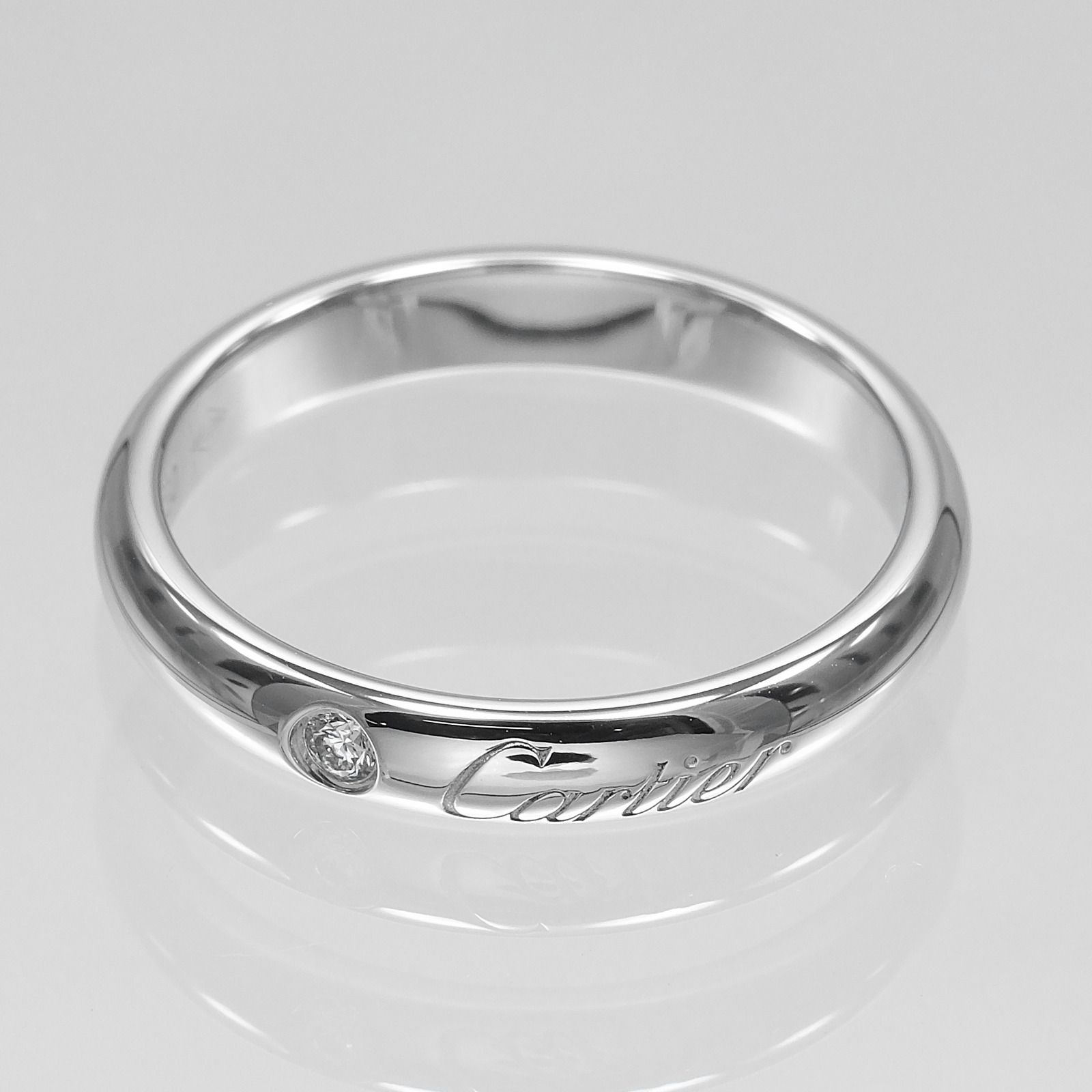 CARTIER】カルティエ Cドゥ エングレーブド 3mm Pt950プラチナ 