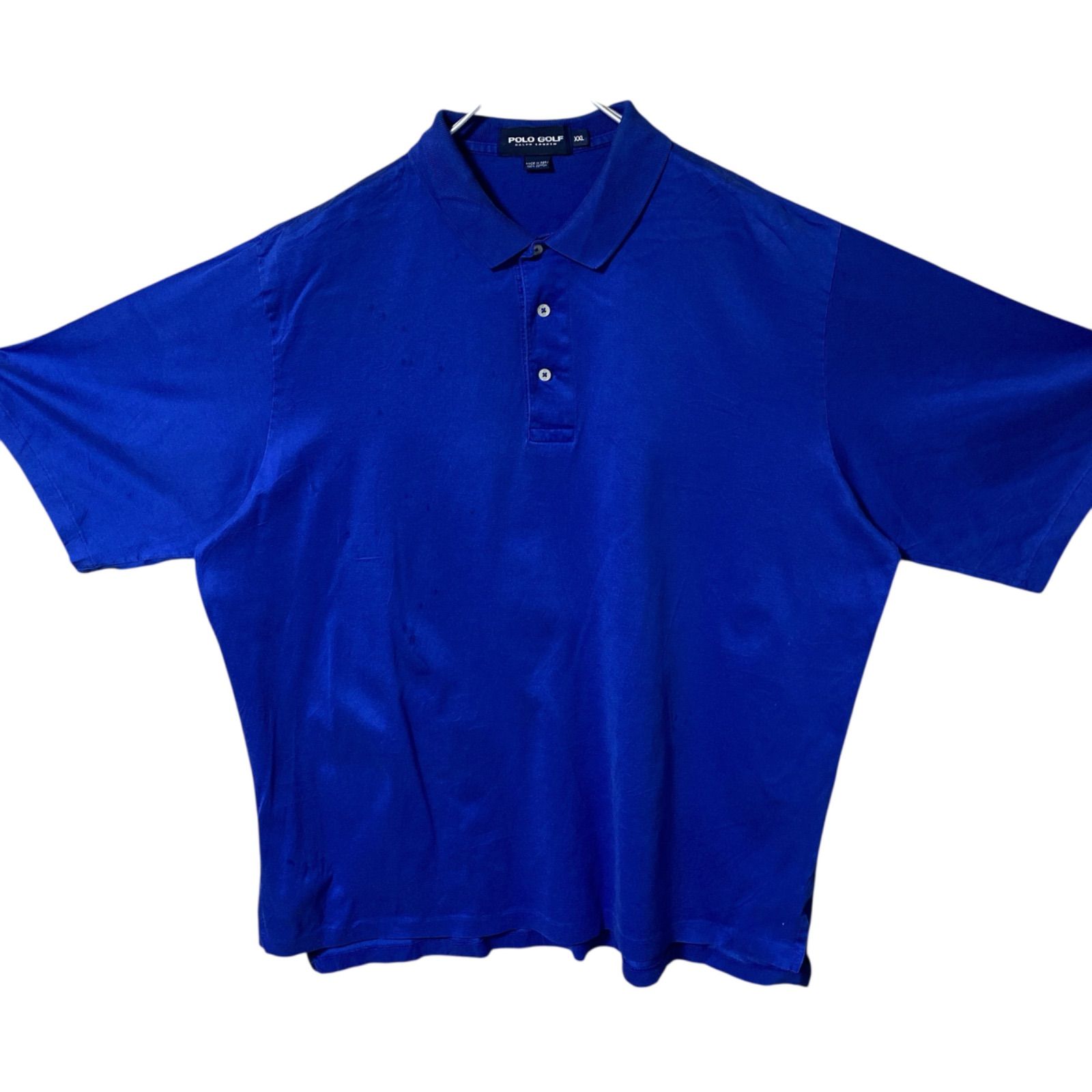 CHM POLO GOLF Ralph Lauren ポロシャツ XXL ブルー メンズ レディース ユニセックス 古着 ラルフローレン 半袖 無地 ビッグサイズ