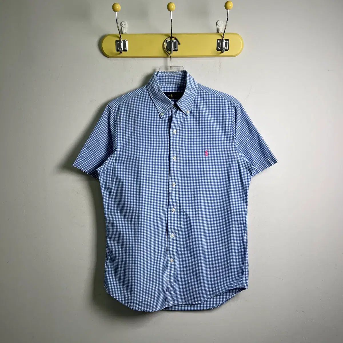 POLO RALPH LAUREN ポロラルフローレン ブルー ギンガム CHECK 半袖 シャツ S
