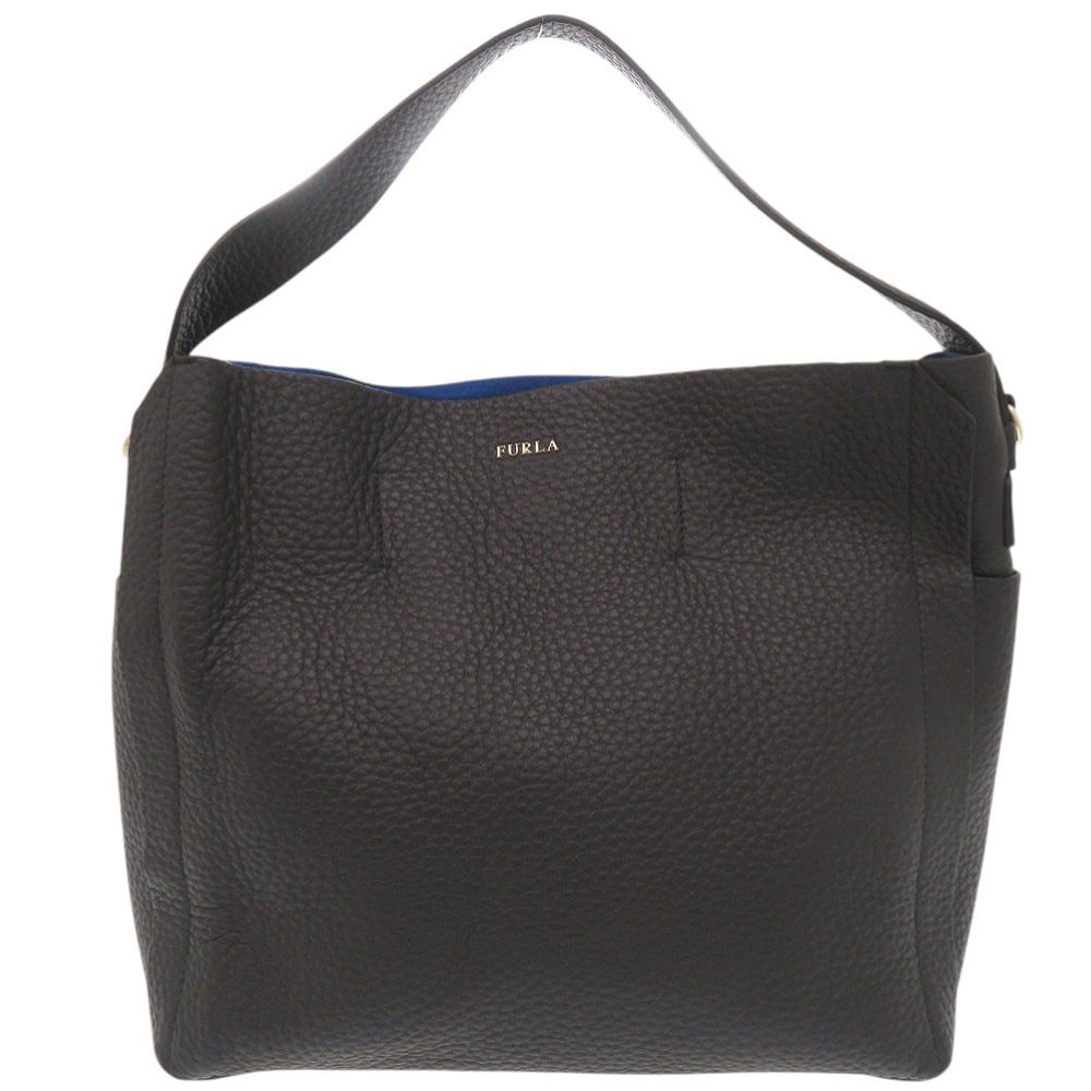 美品 フルラ カプリッチョ レザー ブラック ワンショルダー ショルダーバッグ 黒 1610 Furla