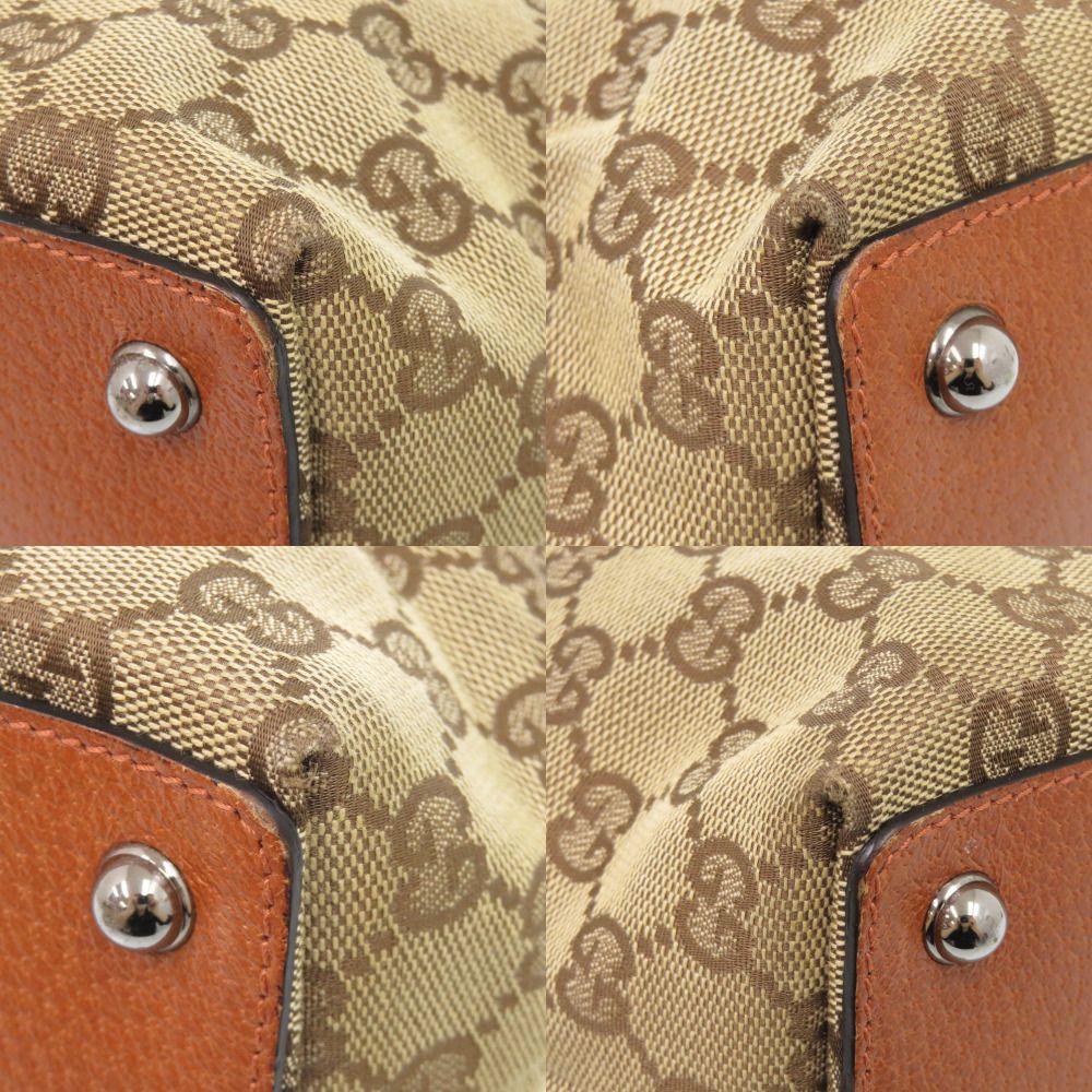 グッチ 120840 GGキャンバス/レザー ベージュ トートバッグ 0437 GUCCI