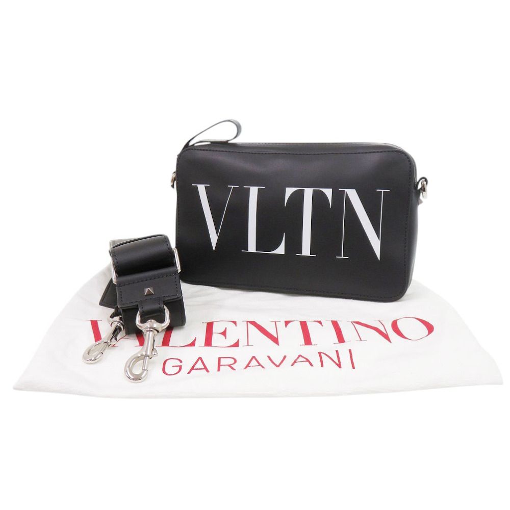 美品 ヴァレンティノ ガラヴァーニ VLTN レザー ブラック ショルダー