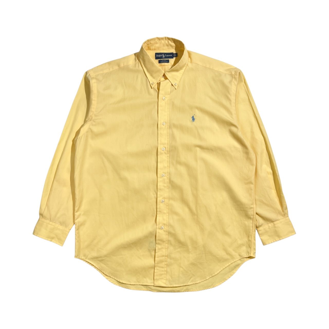 90s Ralph Lauren ラルフローレン BLAKE BD ボタンダウン 長袖シャツ L/イエロー メンズ アメカジ ビンテージ