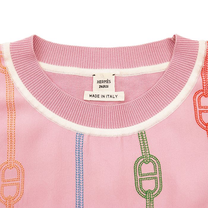 【美品】エルメス　シェーヌダンクル　フレンチスリーブ　半袖　Tシャツ　カットソー SALE】HERMES エルメス カットソー サイズ 36 レディース 23SS