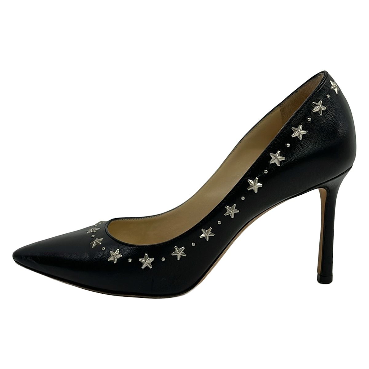 JIMMY CHOO(ジミーチュウ) パンプス 35 レディース - 黒×シルバー スタッズ/スター(星) レザー