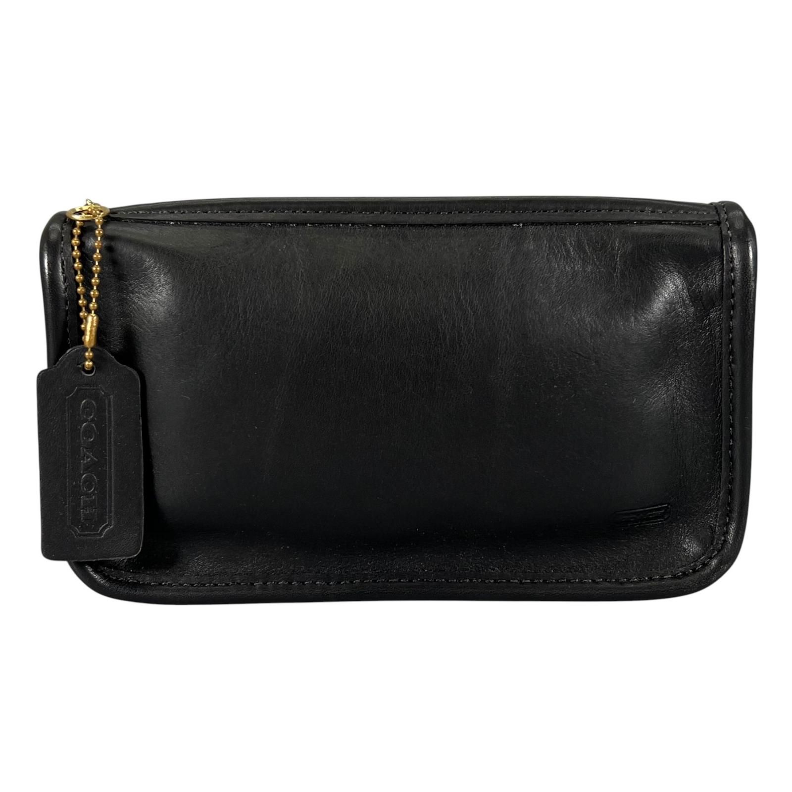 COACH コーチ ポーチ レザー ブラック レディース【中古】【送料無料】