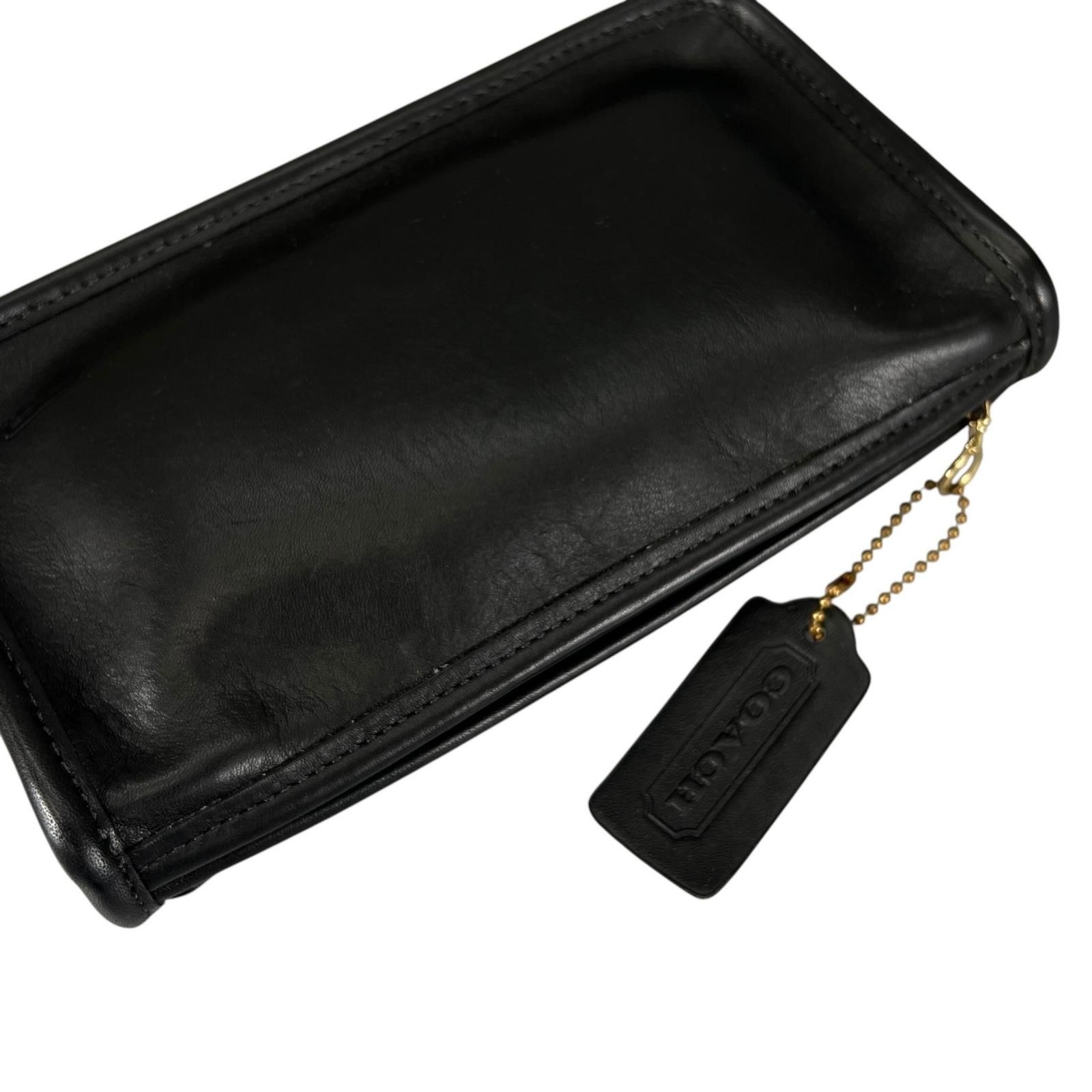 COACH コーチ ポーチ レザー ブラック レディース【中古】【送料無料 