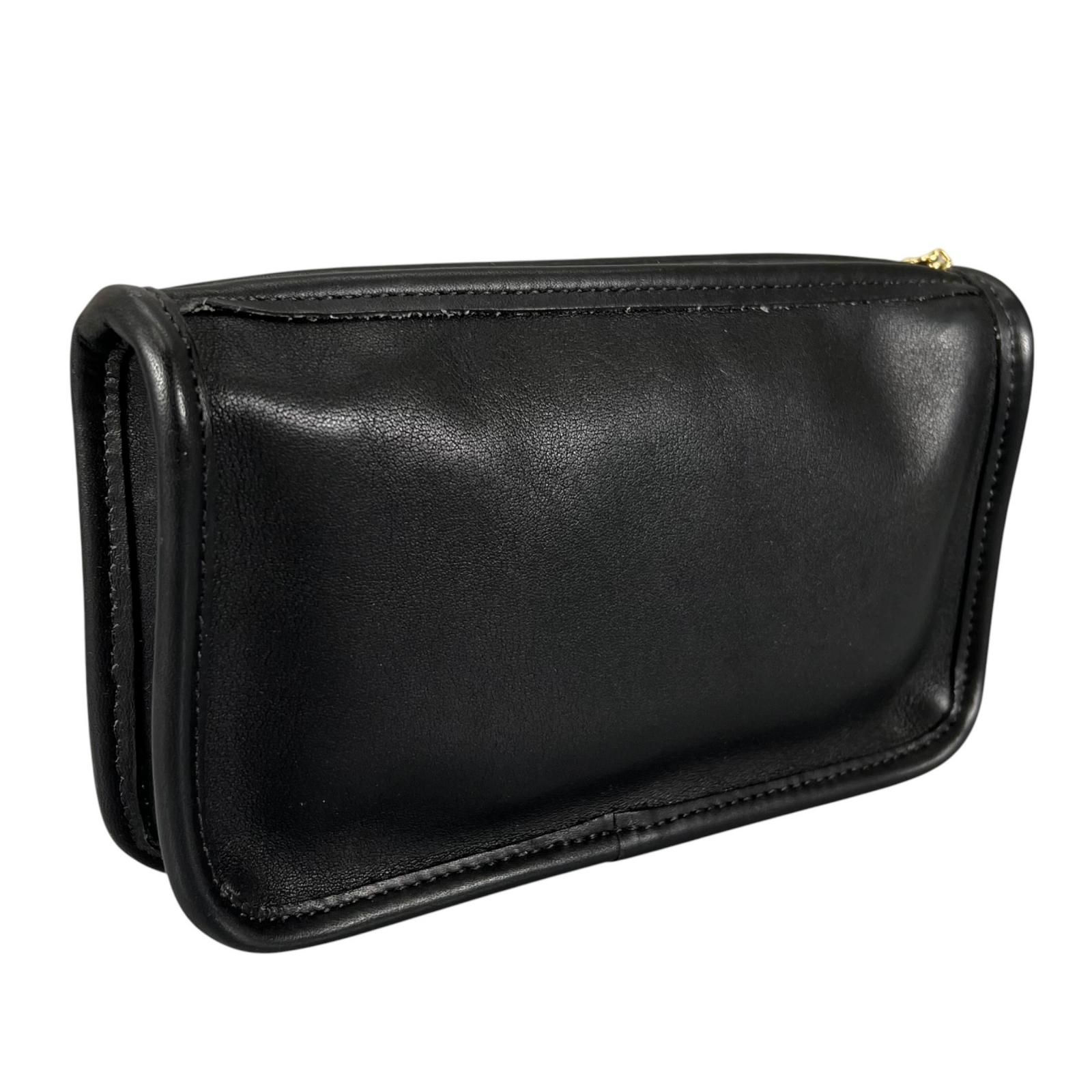 COACH コーチ ポーチ レザー ブラック レディース【中古】【送料無料 