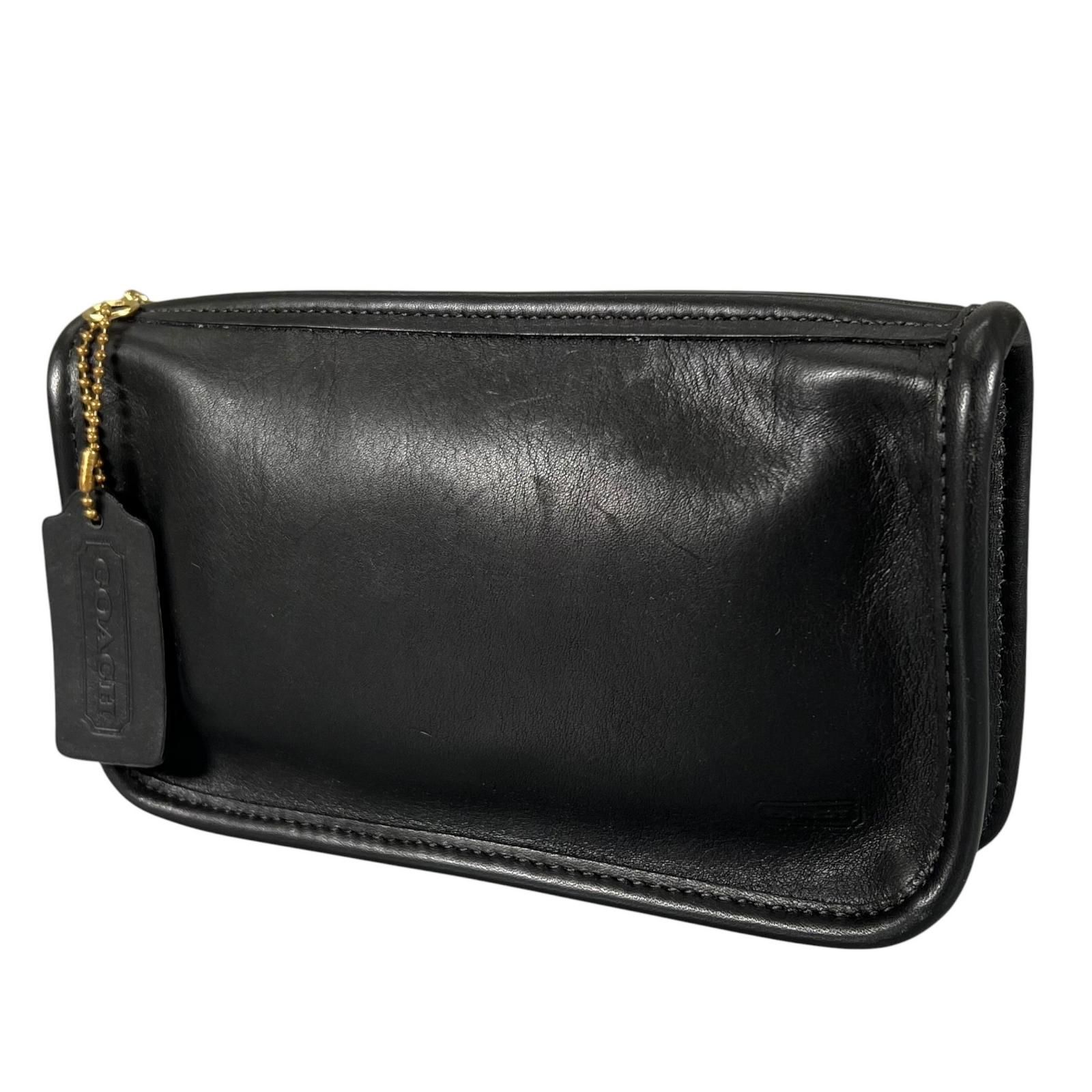 COACH コーチ ポーチ レザー ブラック レディース【中古】【送料無料 