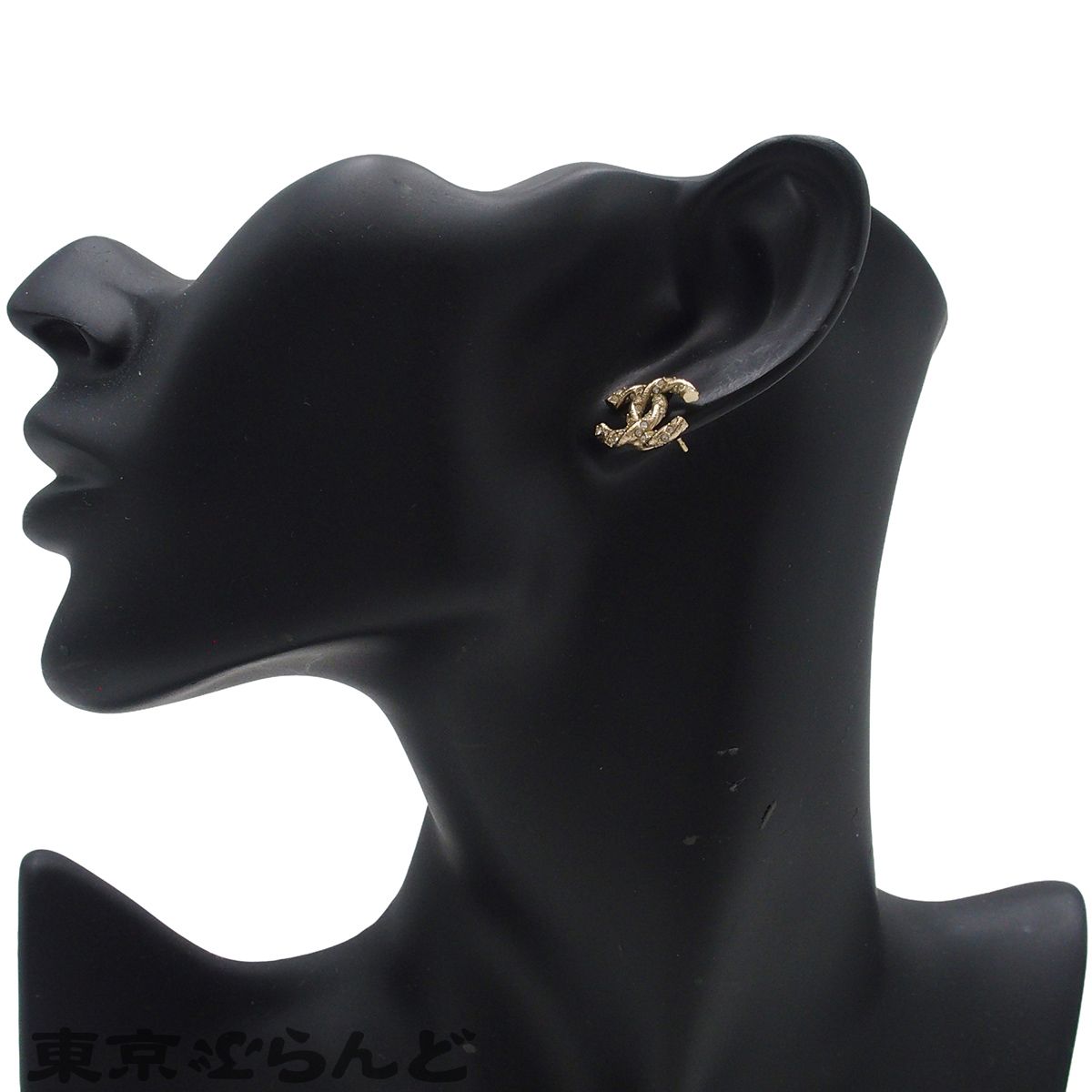 シャネル CHANEL ピアス ココマーク ゴールド メタル ラインストーン