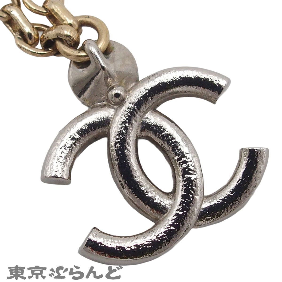 シャネル CHANEL ネックレス ココマーク シルバーxゴールド メタル 