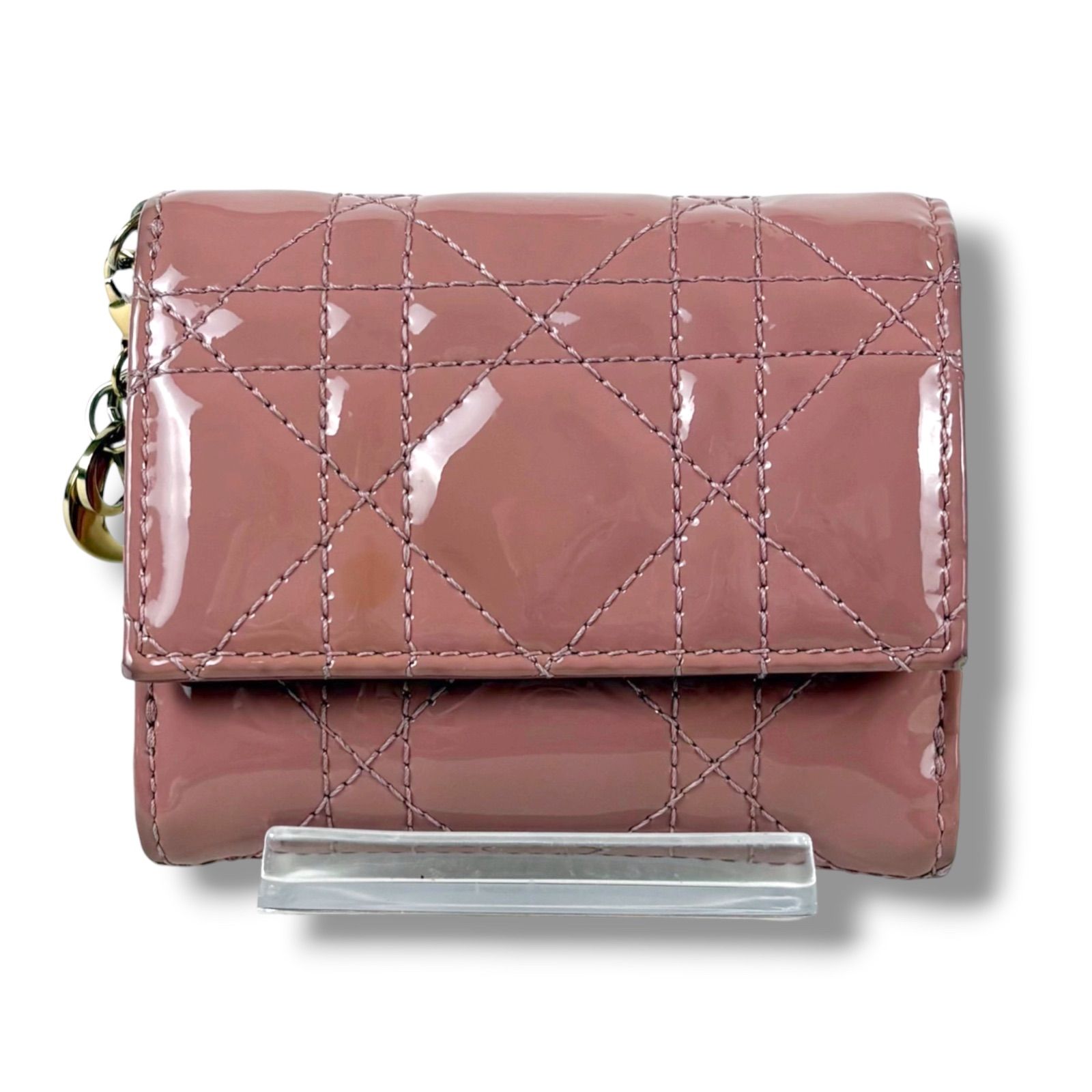 クリスチャンディオール Lady Dior Lotus ウォレット三つ折り財布 