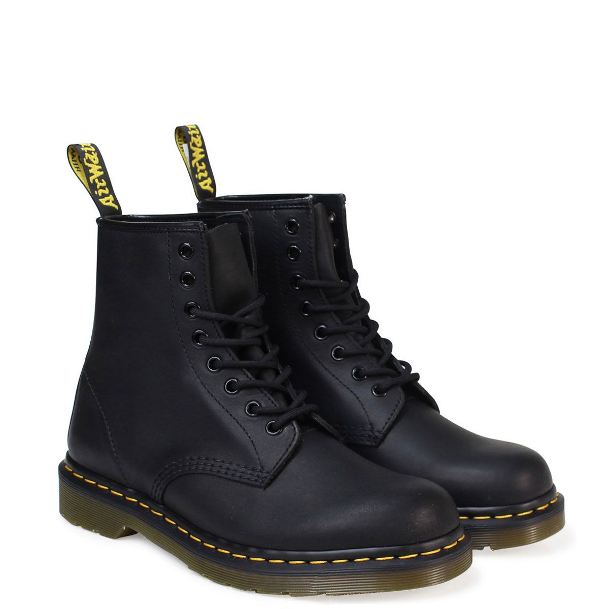 ドクターマーチン Dr.Martens 8ホール 1460 ブーツ メンズ レディース GREASY 8EYE BOOT R11822003、ブラック