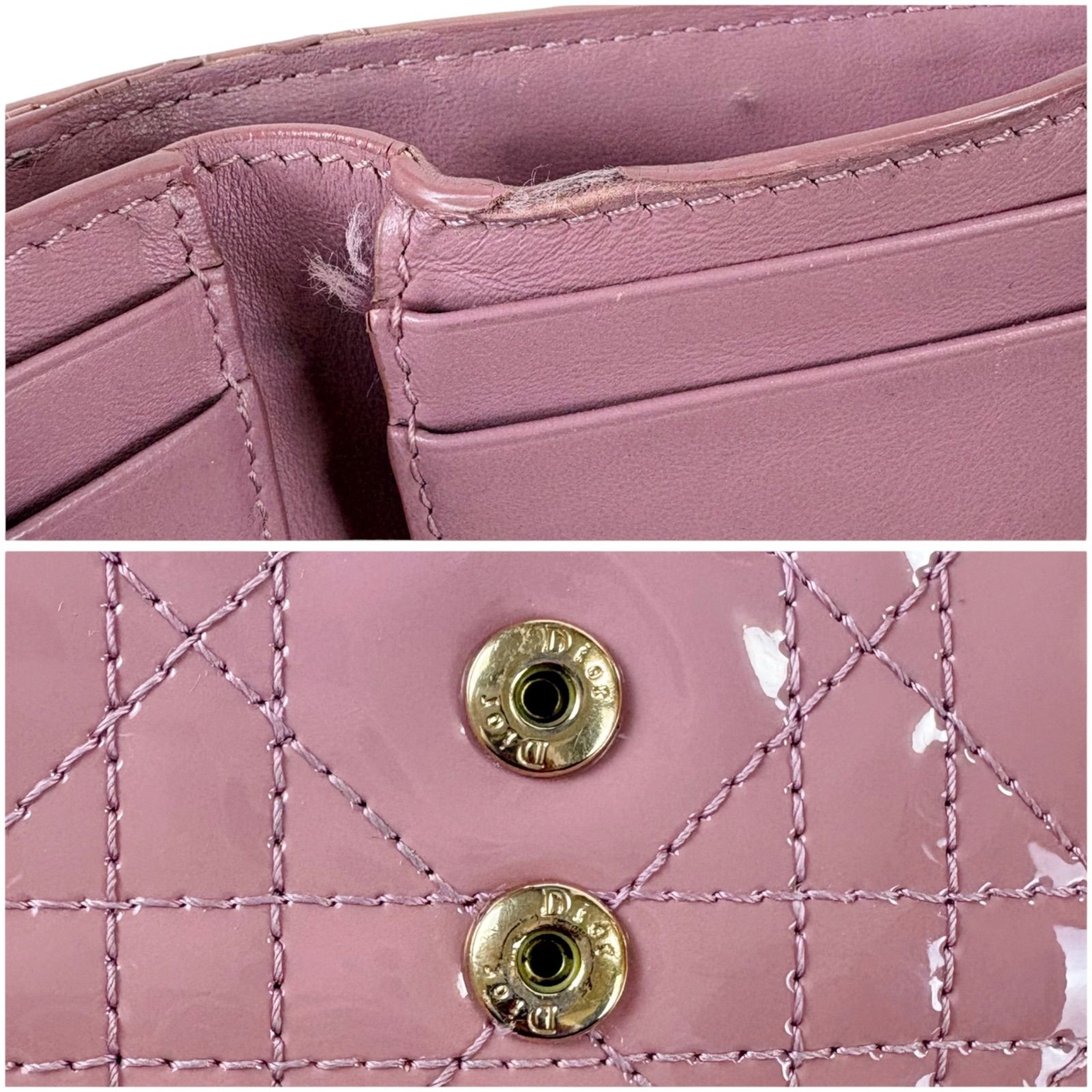 クリスチャンディオール Lady Dior Lotus ウォレット三つ折り財布 