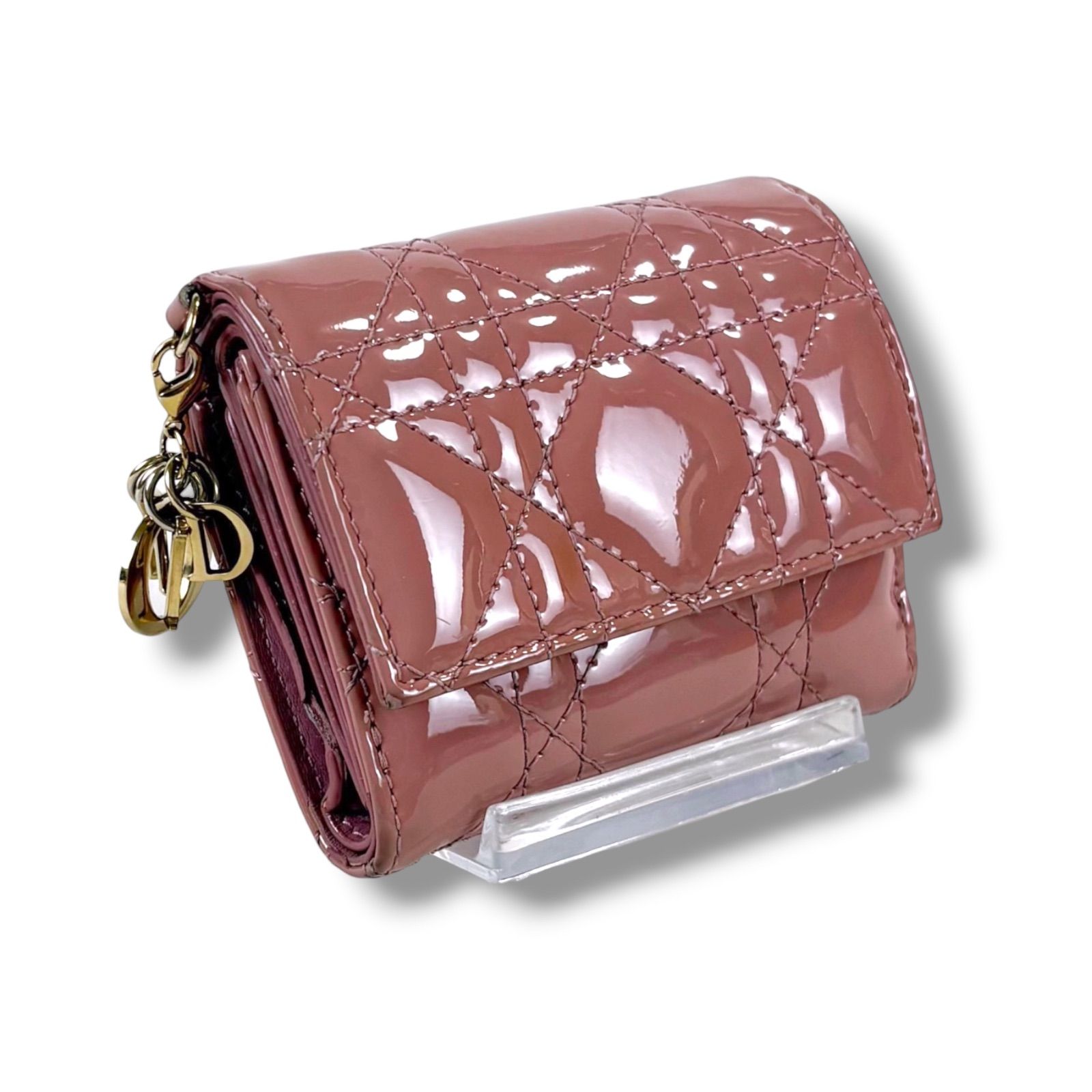 クリスチャンディオール Lady Dior Lotus ウォレット三つ折り財布