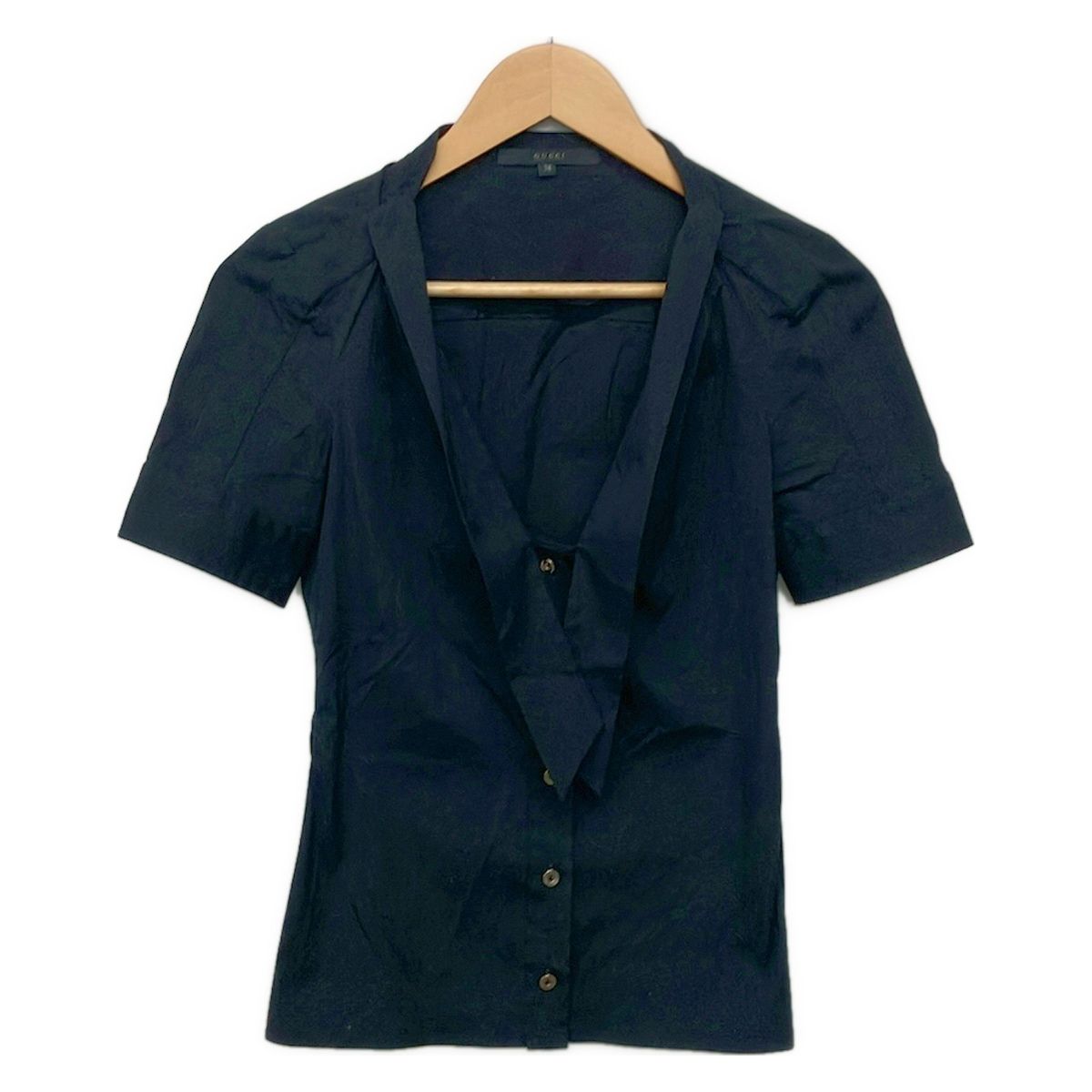 GUCCI(グッチ) 半袖シャツブラウス サイズ38 S レディース美品 - 212865 Z1036 黒