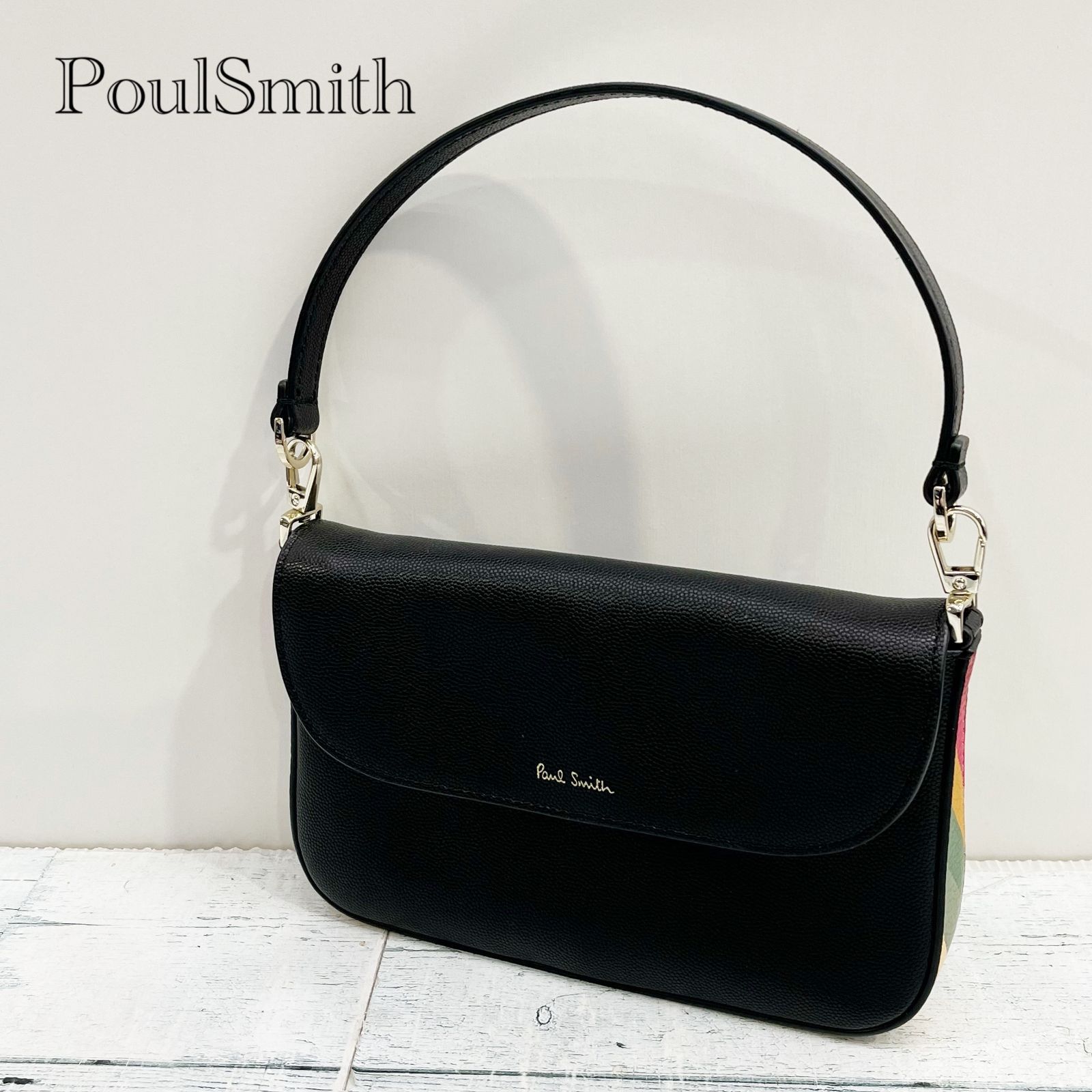 Paul Smith ポールスミス レザー ハンド バッグ クラッチ ブラック 黒