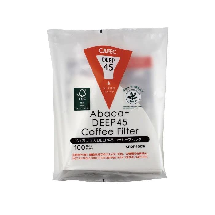 ディープドリッパー専用 APDF-100W アバカプラスDEEP 45 コーヒーフィルター〈3～7杯用〉100枚入 ホワイト CAFEC カフェク MADE IN JAPAN (３袋)t