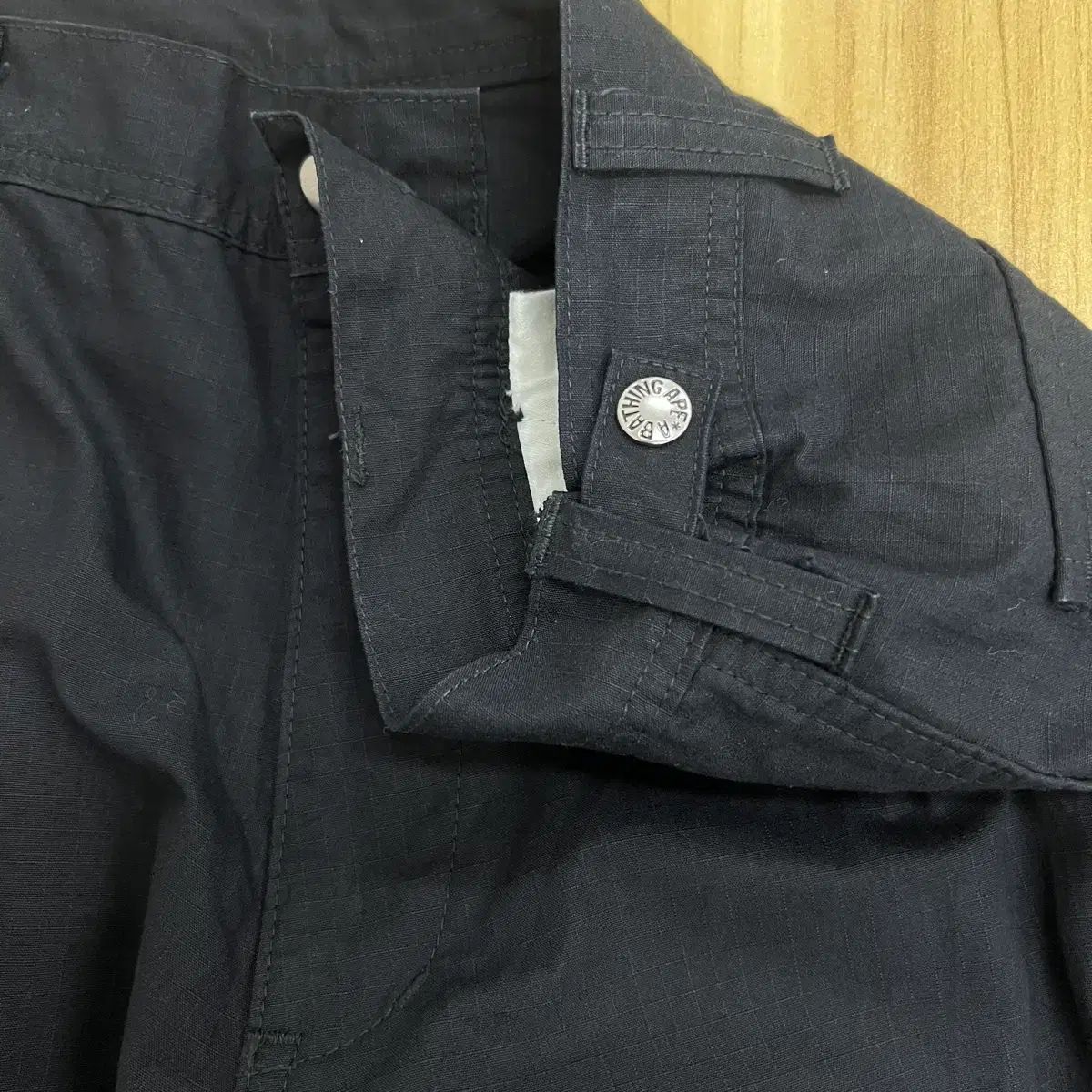 Bape アベイシングエイプ ブラック コットン カーゴ パンツ L