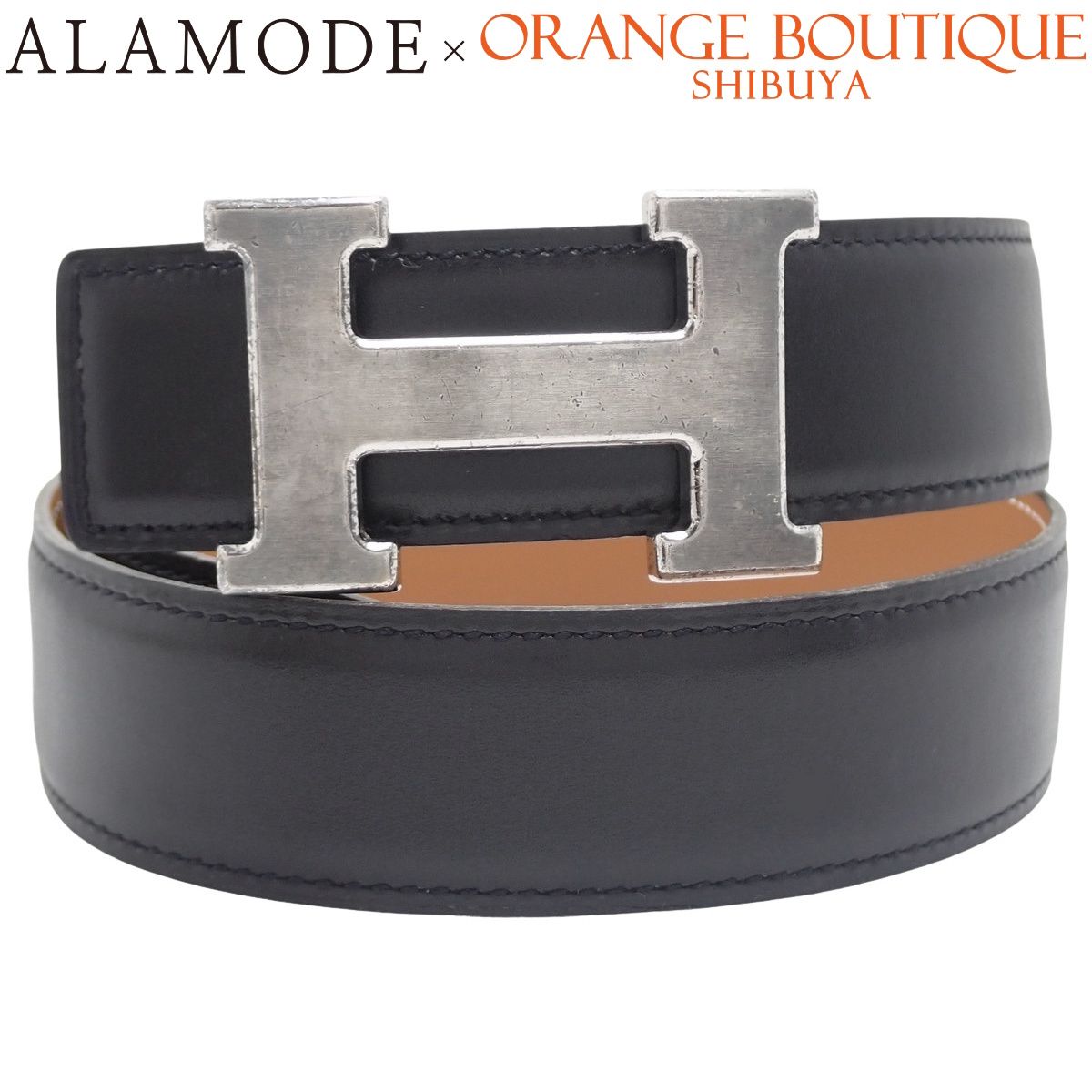 HERMES(エルメス) Hベルト リバーシブル ゴールド ブラウン茶 ブラック黒 ボックスカーフ レザー パラジウム金具 シルバー金具 ○Z刻印 ベルト アパレル ファッション小物 服飾小物 レディース 40802195164【中古】【アラモード】