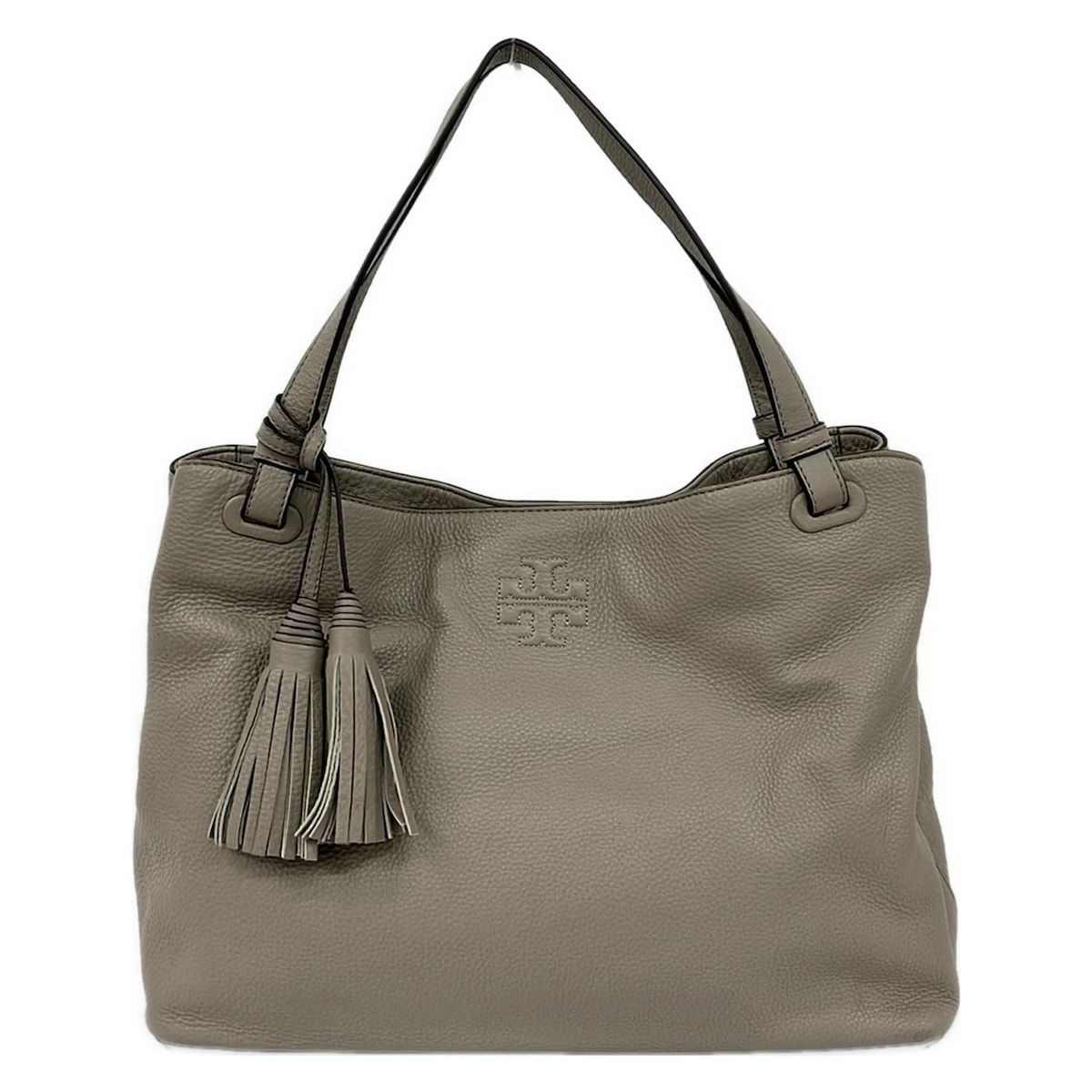 TORY BURCH(トリーバーチ) ショルダーバッグ美品 グレーベージュ タッセル レザー 11,088円